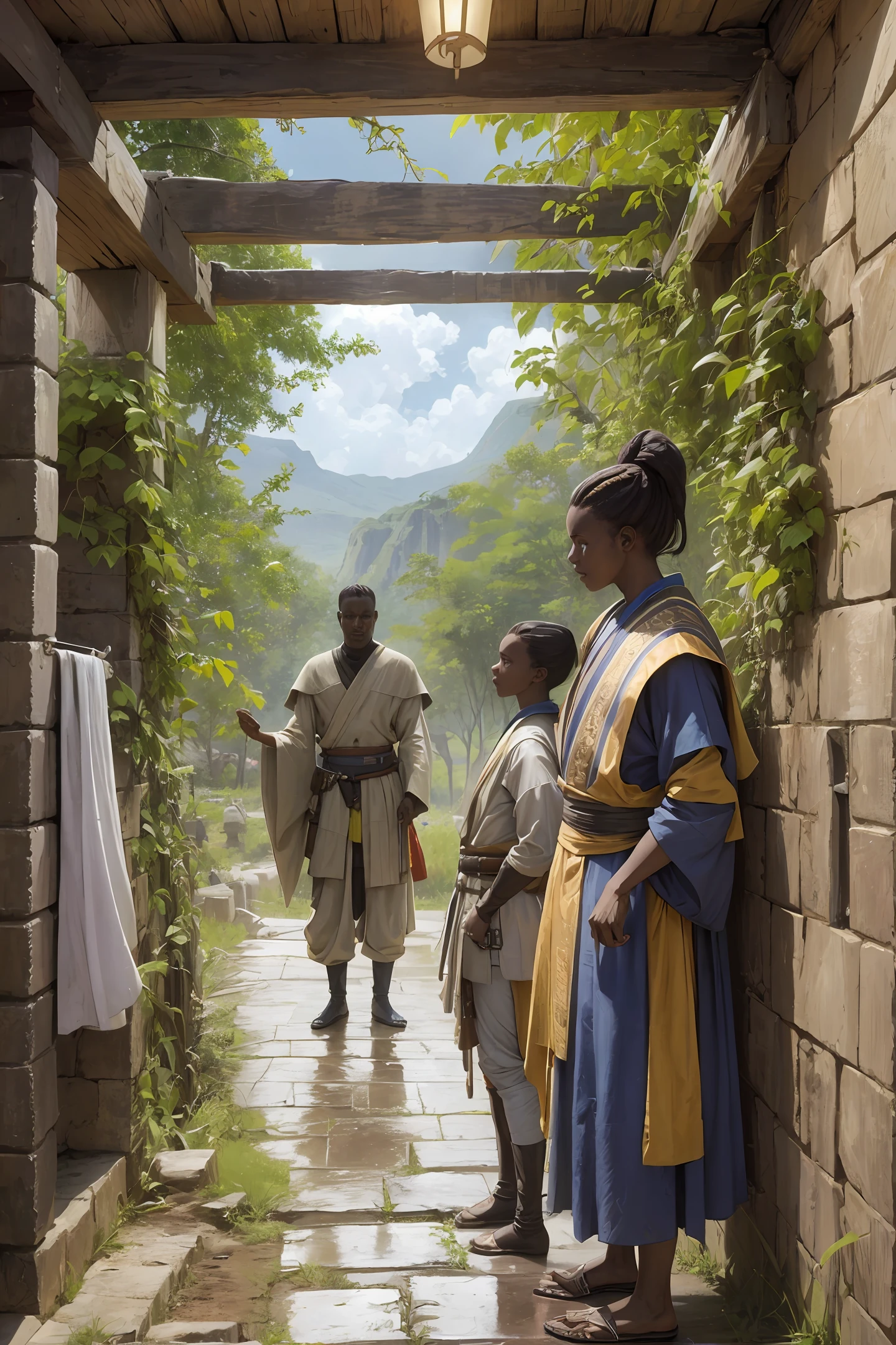 StarWars characters in the Kingdom of Kongo, NGola's last defense, with clothing styles and stored Native with high technology --auto --s2