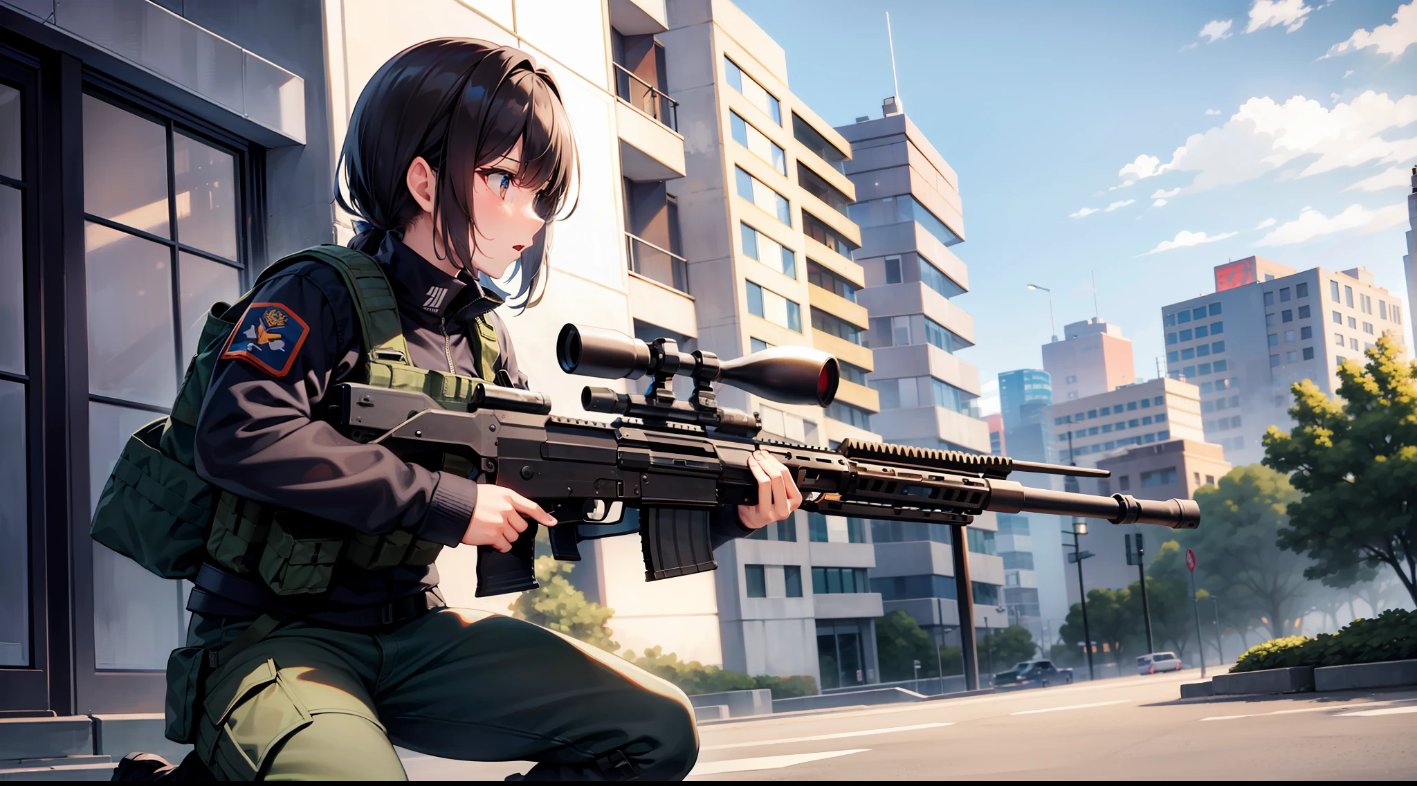 PMC, CQB, CQC, UCP, assault rifle, sniper rifle, battle girls