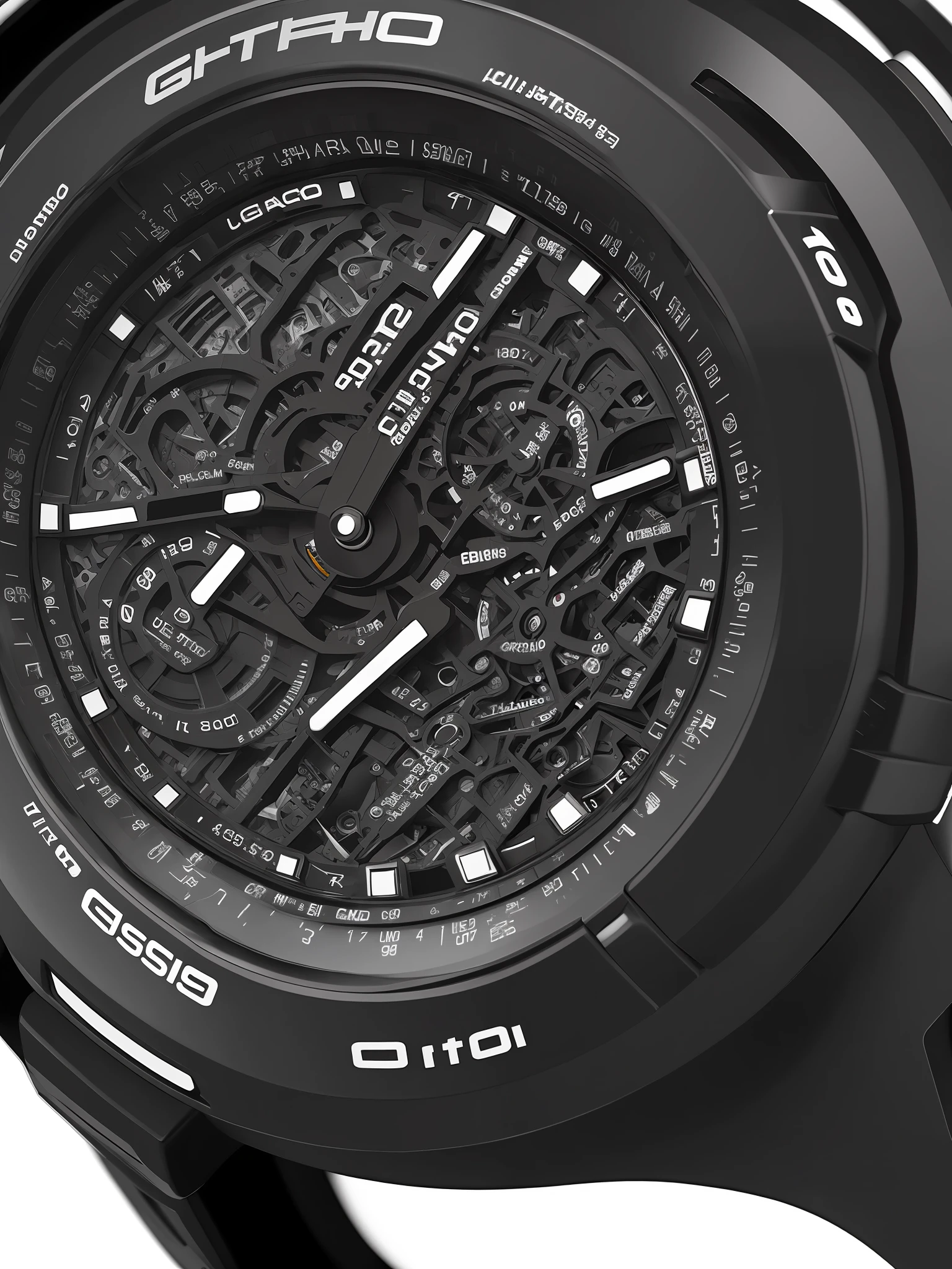 Create an ultra realistic image of the casio g shock all black watch