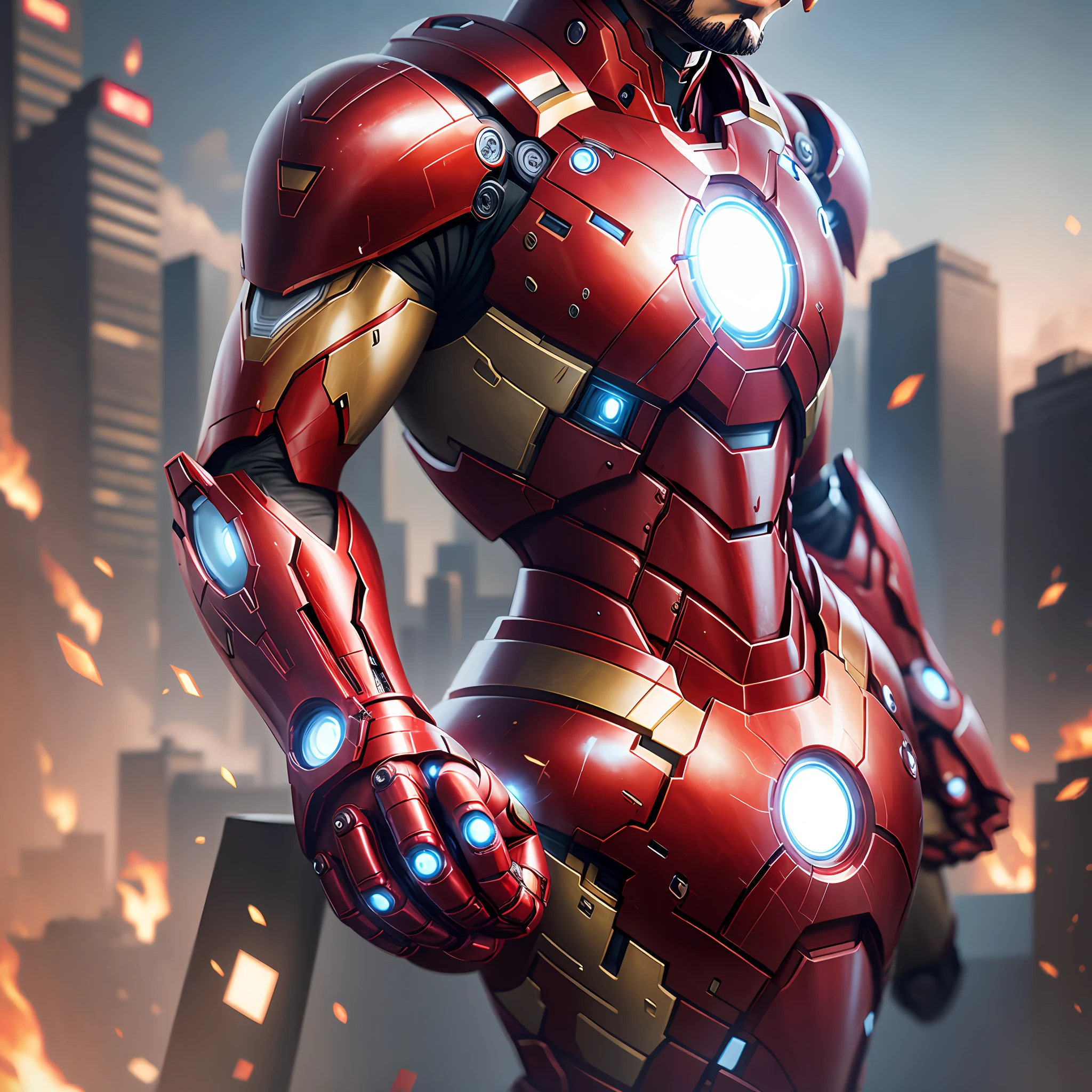 Iron Man, 8k, realistic with adamantil armor --auto