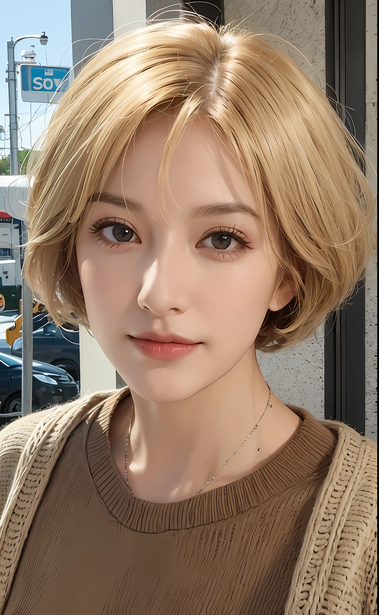 woman , blonde ,50 years old , short hair ,brown eyes --auto --s2