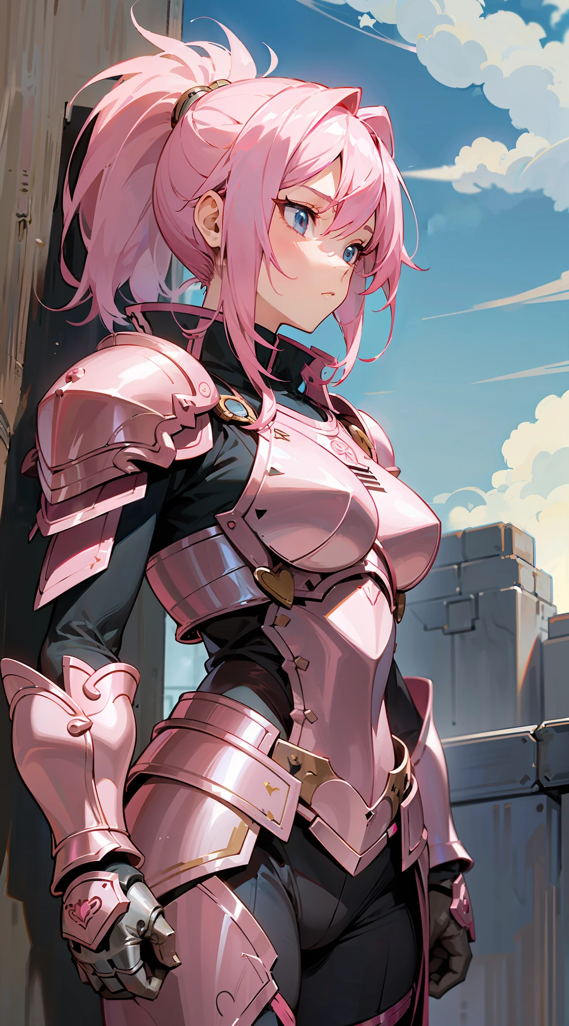Anime characters, pink hair, pink armor, female warrior, warrior, protagonist, important character, armor, battle, mission, calm personality, gentle personality, love, femininity.
Anime, manga, series, unique colors, ready to fight, protagonist, important character, armor, pink, personality traits. --auto --s2