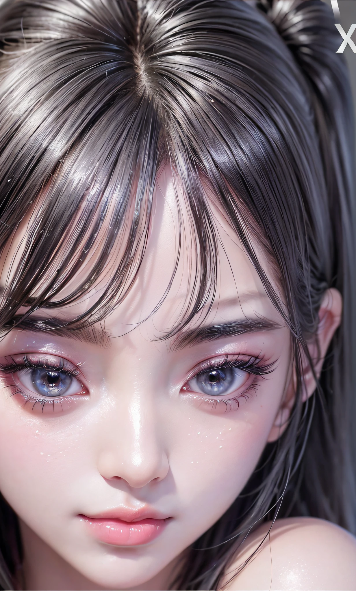 (8k, RAW photo, photorealistic: 1.25), (lip gloss, eyelashes, shiny face, shiny skin, best quality, ultra-high resolution, depth of field, chromatic aberration, caustics, wide range of lighting, Natural shading, Kpop idol) looking at the viewer with a calm and goddess-like happiness,