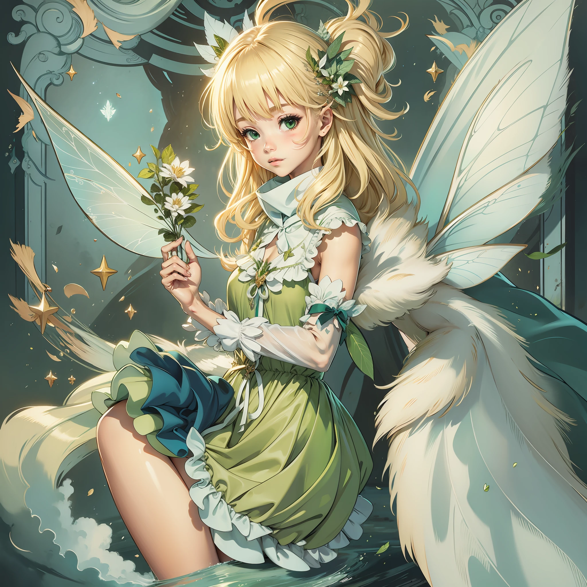 Wind Girl Fairy Blonde Green