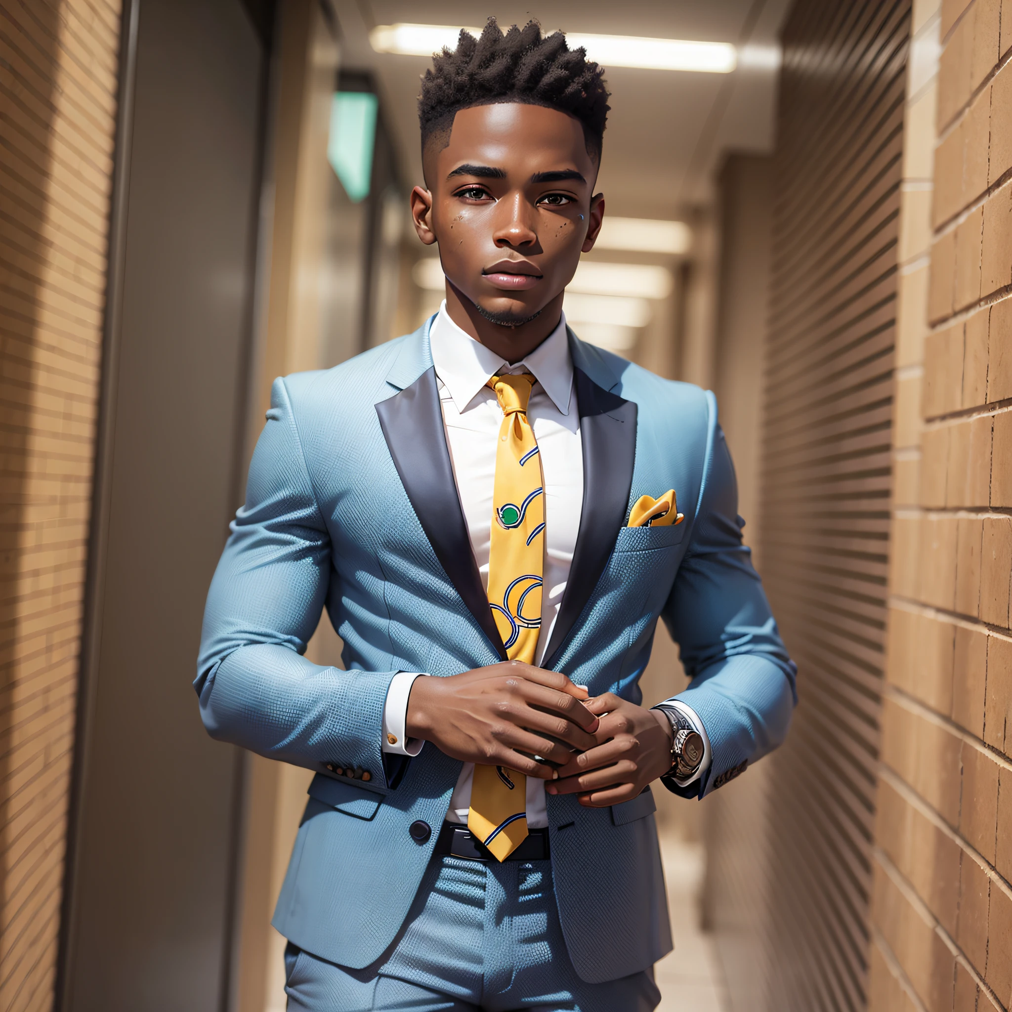 Young African, wearing suit, responsible --auto --s2