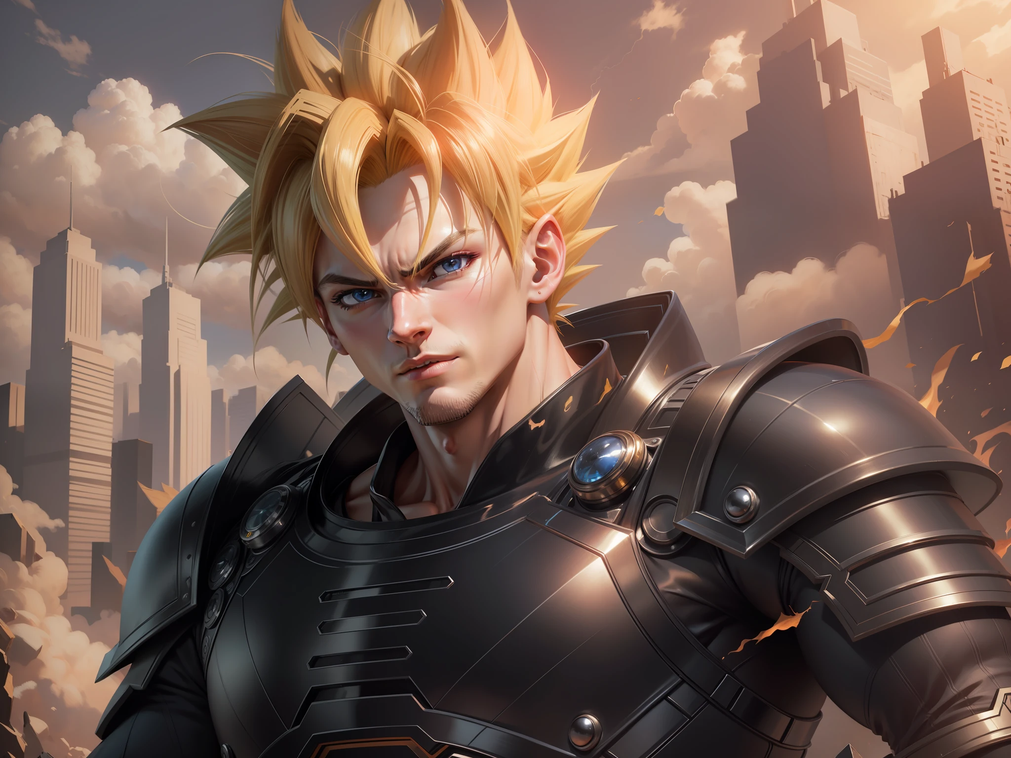 Make it as realistic as possible, real, realistic, detailed eyes, perfect face, high resolution, masterpiece, best quality, detailed and very realistic, male, male, super saiyan 4 --auto --s2