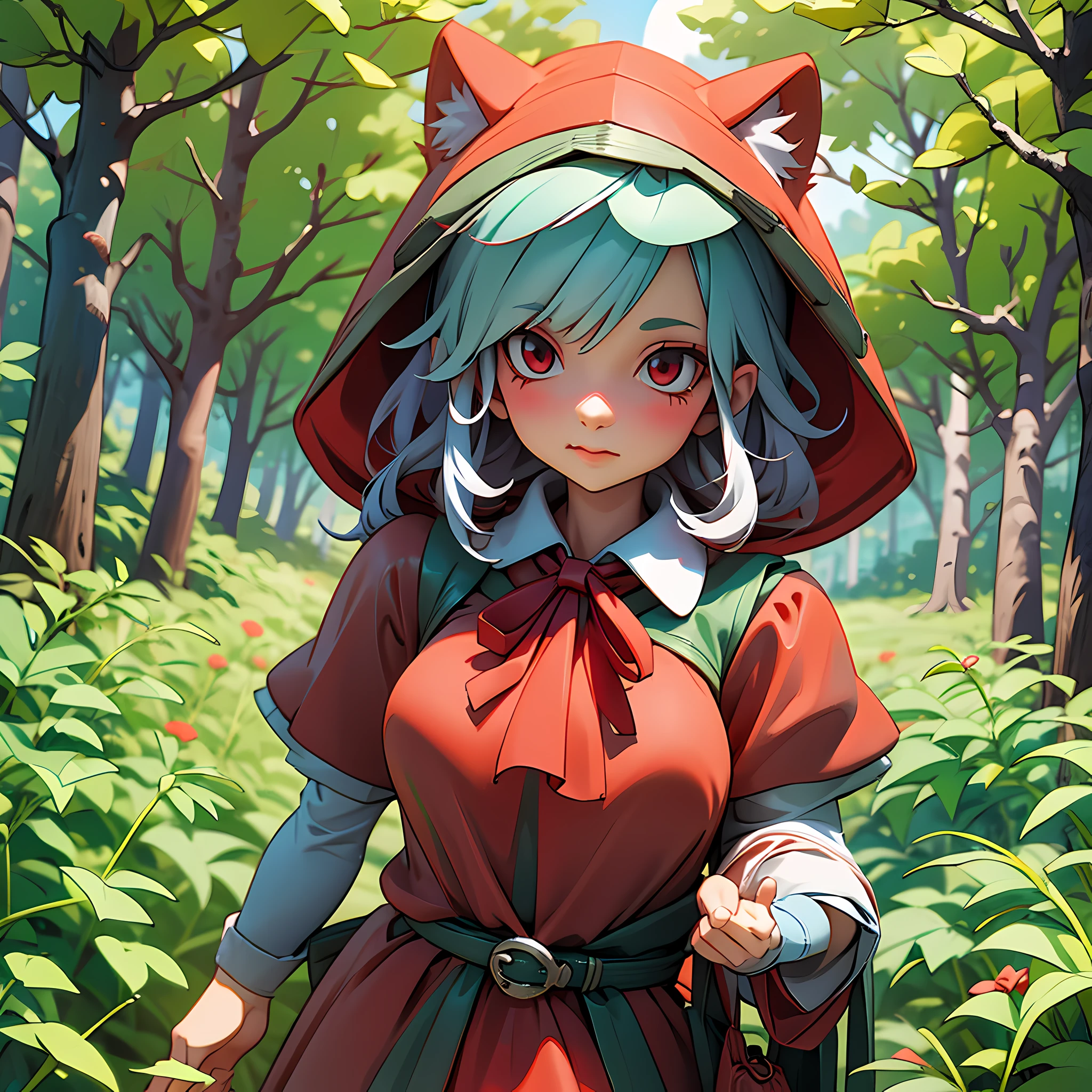 Little Red Riding Hood walked home from the forest with a big bad wolf behind her