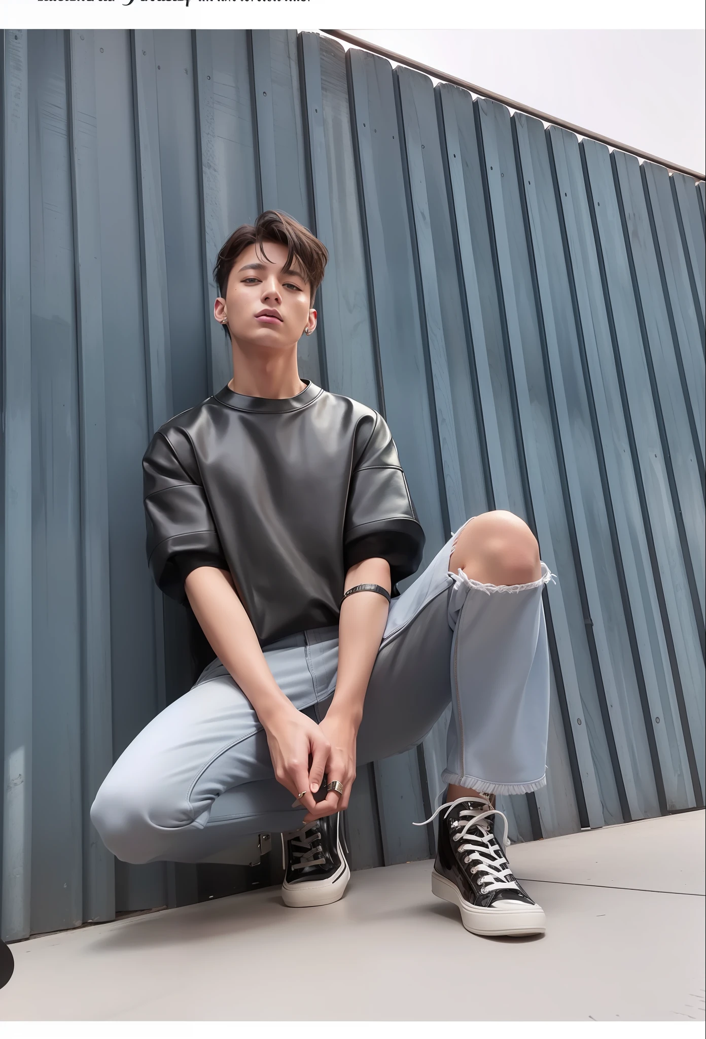 Jungkook black leather dress