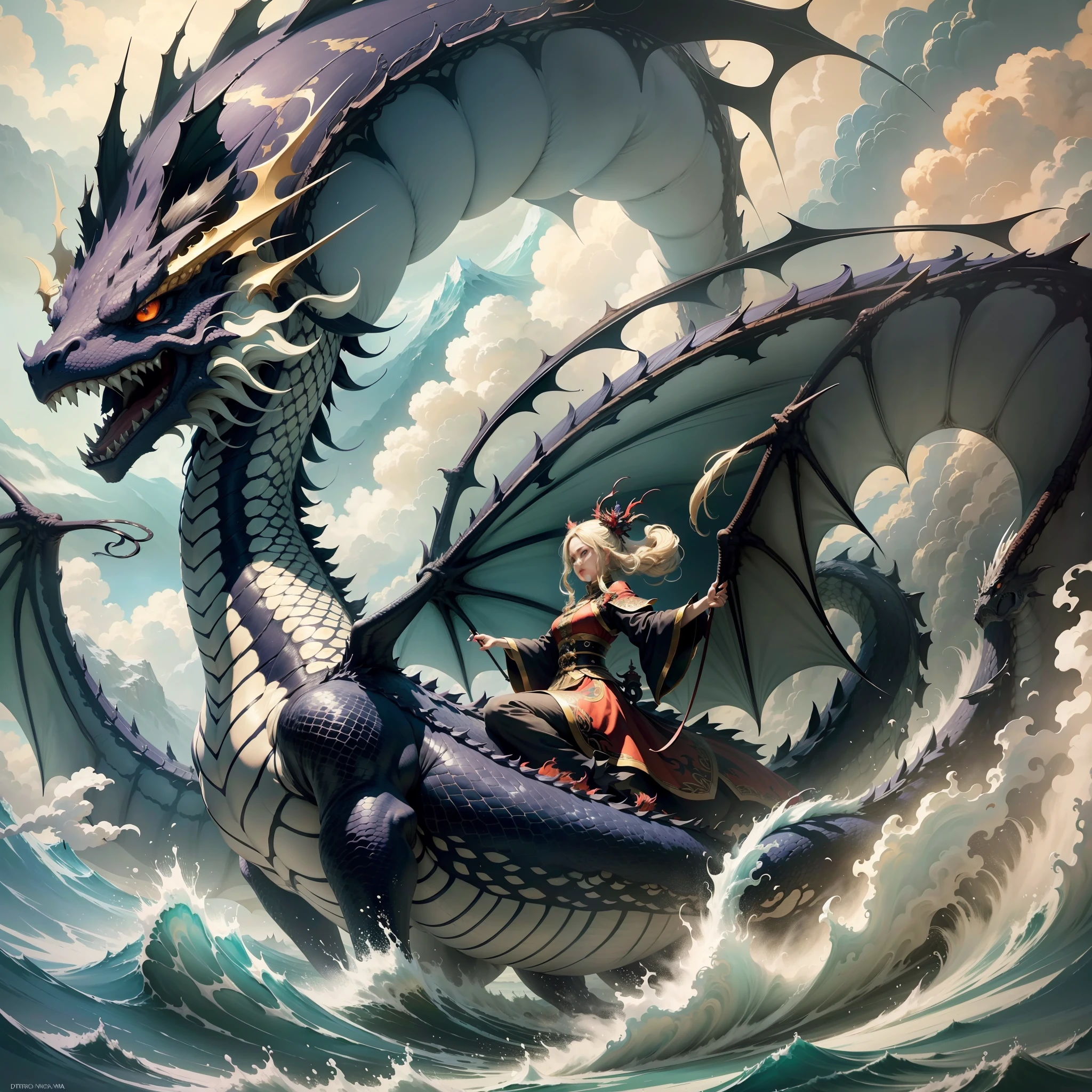 In a misty valley, a painting dragon unfolds leisurely. Ink floats out of the brush, sketching a magnificent scene of terrifying waves and soaring clouds. The coiled dragon dances in the painting, with a sturdy posture and a shining demeanor. The dragon chanted for nine days, and its dazzling and flexible body catered to the pattern of nine dragons playing pearls, as if breaking the waves in the illusory ink world. I can't help but be impressed by the beautiful picture quality. The atmosphere of dragons and tigers is full of paintings, making people feel as if they are in the scene, and feel the power and charm of the dragon.