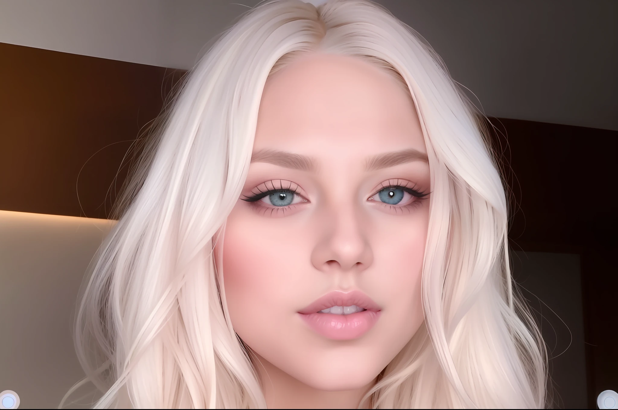 lady with long blonde hair and blue eyes posing for a picture, face like ester exposito, ava max, blonde hair and large eyes, sexy face with full makeup, inspired by Károly Lotz, thin light pink lips, long blonde hair and large eyes, angie glocka, platinum blonde hair, platinum blonde long hair, blond hair green eyes