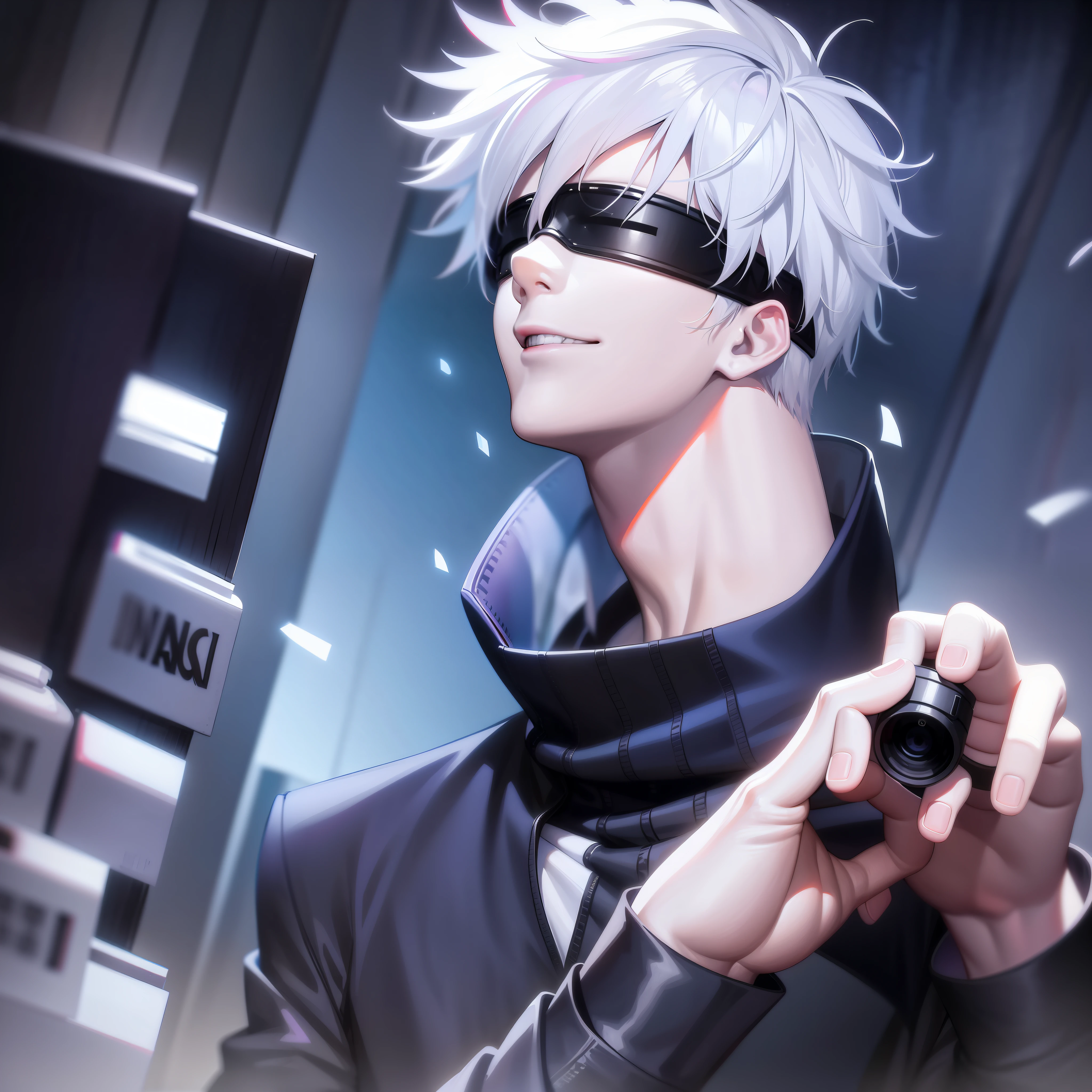 Anime man with white hair and black glasses, best anime 4K Konachan wallpaper, Ken Kaneki, Ken Kaneki, he wears an eye patch, zero sauce art, trigger anime art style, 4K anime wallpaper, badass anime 8 K, anime wallpaper 4 K, high quality doujin art, anime wallpaper 4K,