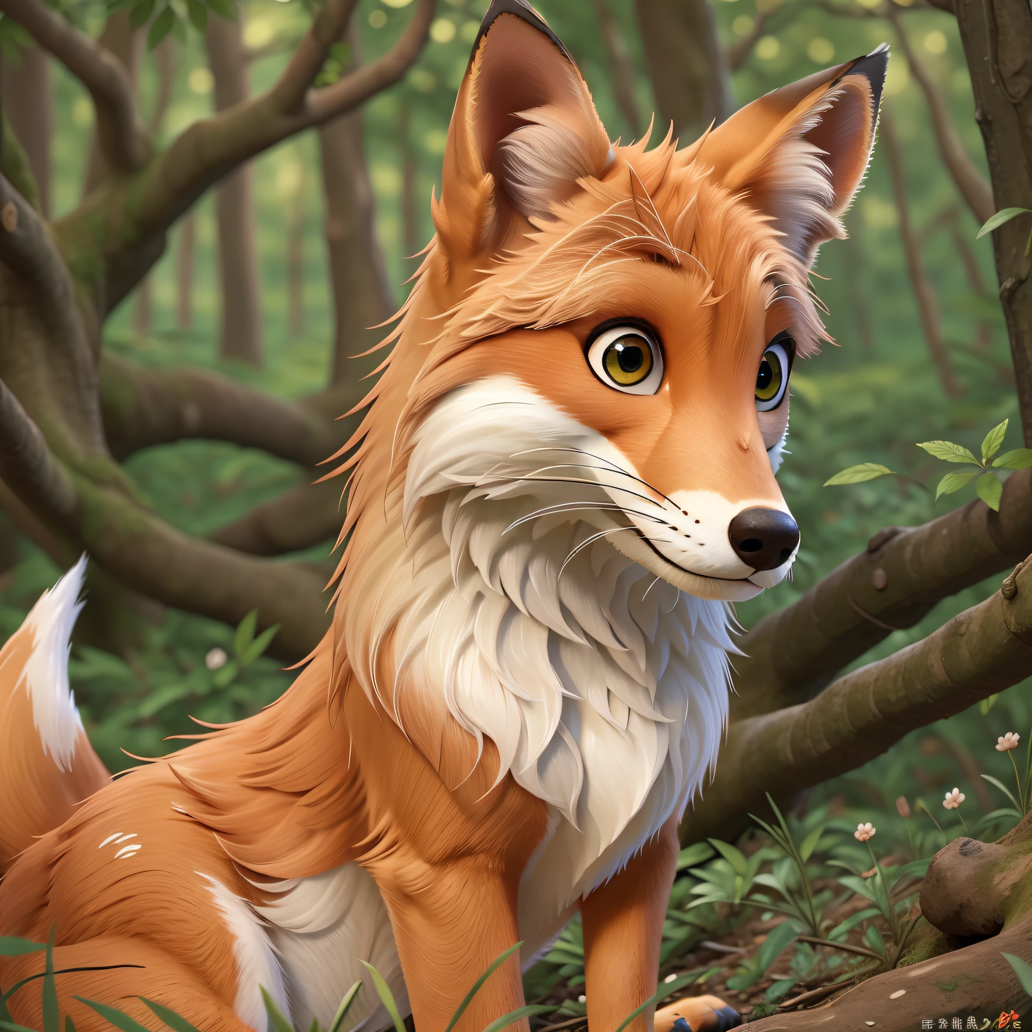 Masterpiece, best quality, Fox Cultivation Adult is a beauty close-up, close-up, background forest details perfect, perfect painting --s2