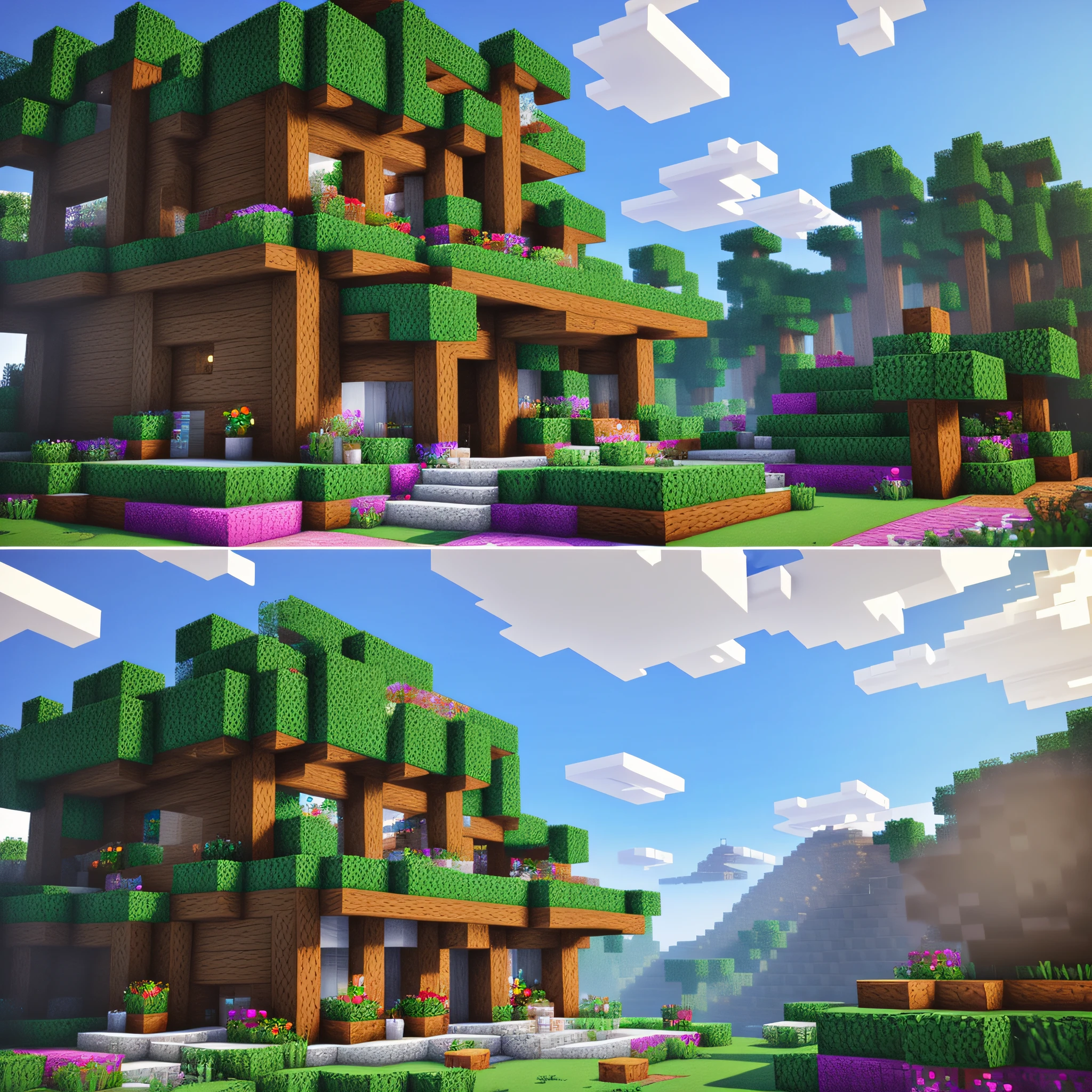 Make a realistic 4K Minecraft Bubble with Assutado Visionomy --auto --s2