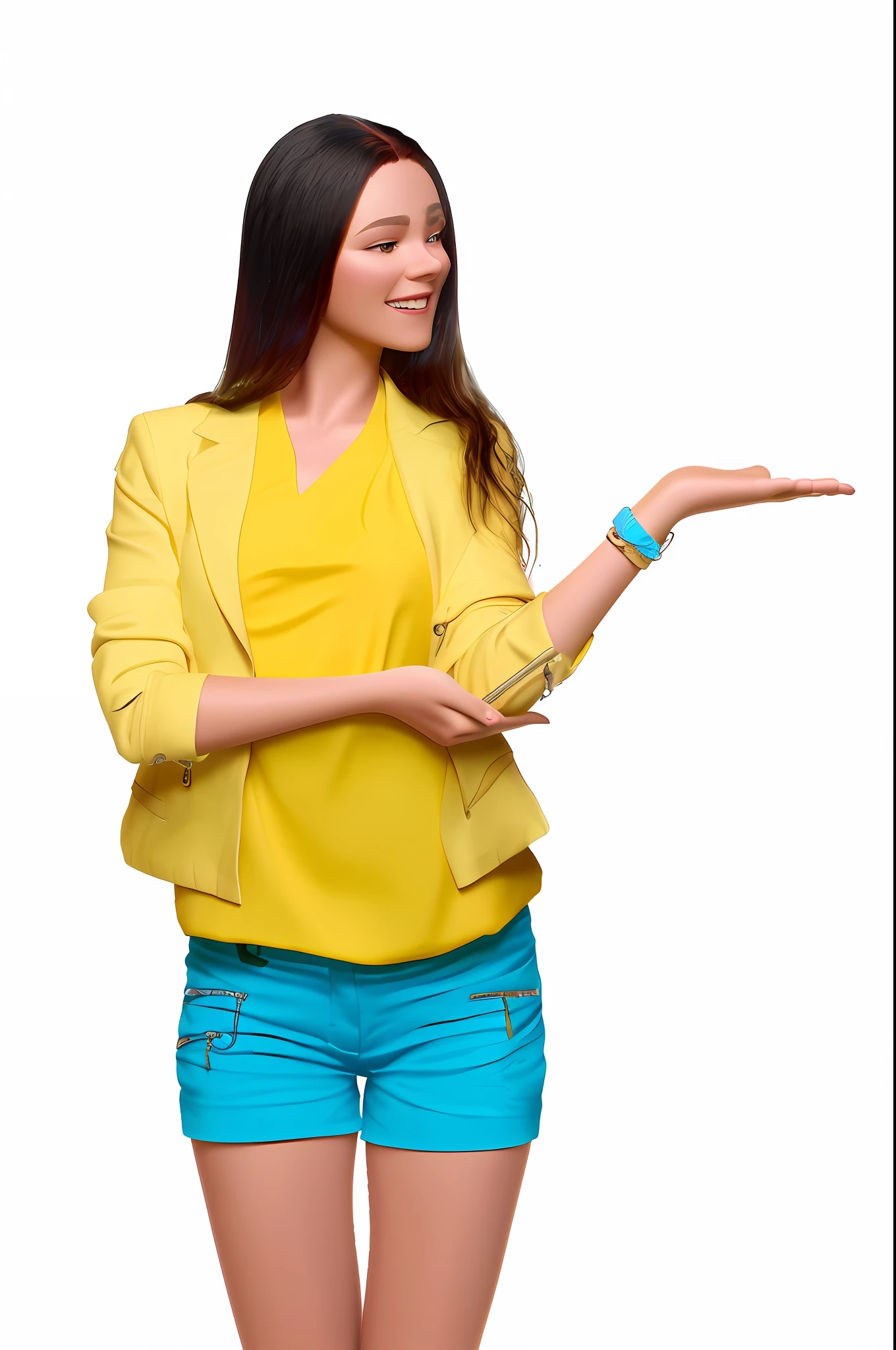 pixarstyle a full body portrait of a young woman Sexy, smile, school, natural skin texture, 4k textures, hdr, intricate, highly detailed, sharp focus, cinematic visual, hyper-detailed