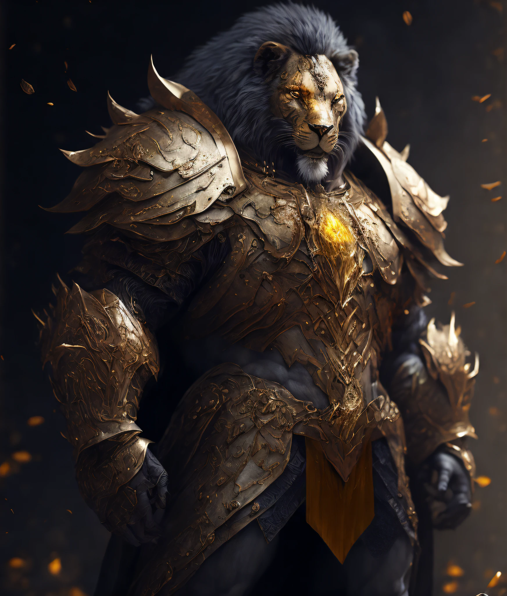 (Masterpiece), Best picture quality, (Very fine CG unified 8k wallpaper), (Best picture quality), (Best illustration), (Best shadow), Full body photo, Lion anthropomorphism, Hercules, Samurai, Chinese heavy armor, yellow crystal, Chinese ink style, stunning epic ancient Chinese theme, martial arts style, Chinese fairy tale, highly detailed, dynamic, cinematic, amazing, realistic light and shadow, vivid, vibrant, full of energy, 8k, octane rendering, fantasy engine, very detailed, concept art, reality, crying engine,