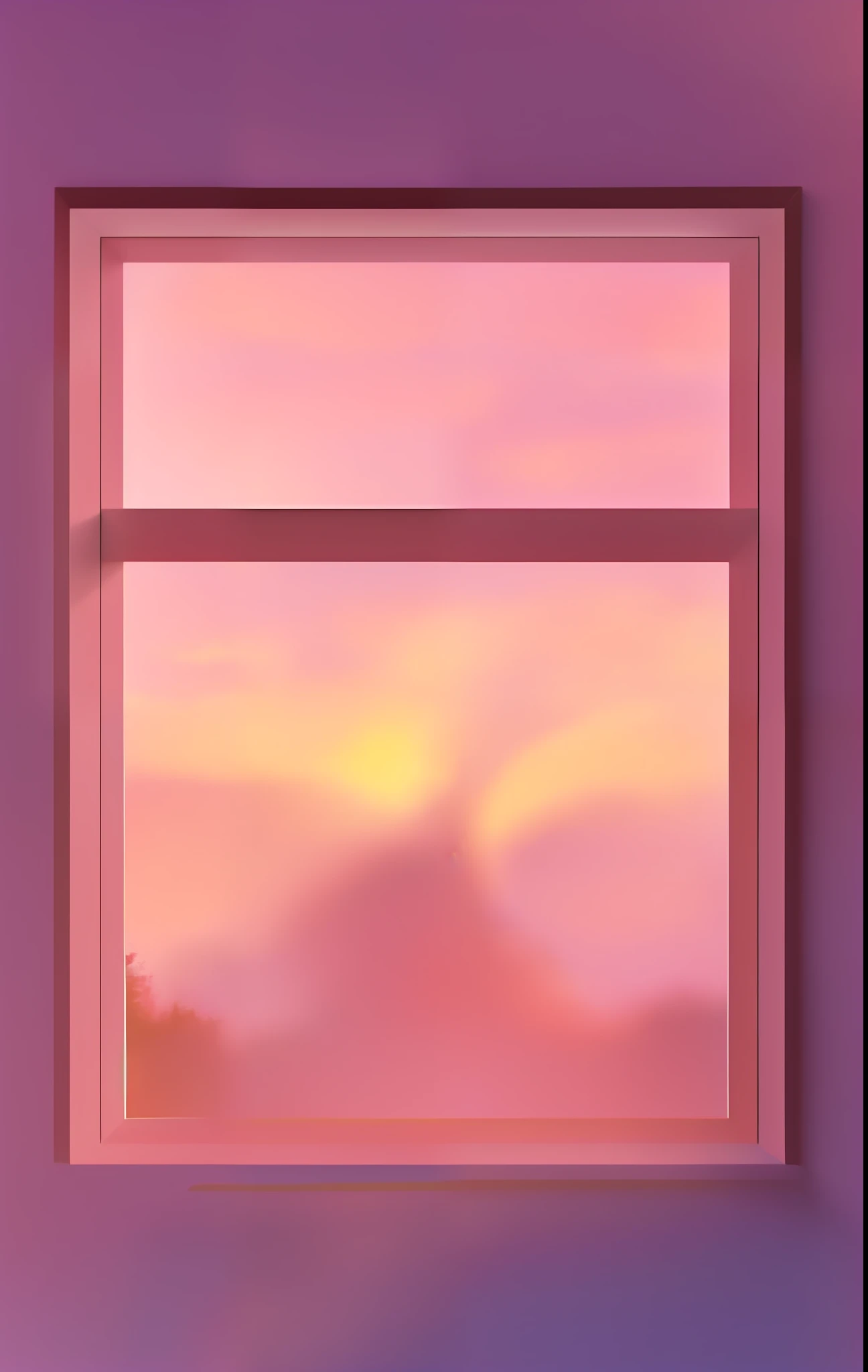 there is a picture of a window with a sunset outside, pink golden hour, ((sunset)), open window ib background, soft light from the window, mood painting, pink sunset hue, pink sunlight, lofi portrait at a window, sunset background, dawn background, random background scene, blurred and dreamy illustration, background art, pink sky, pink sunset, sunset mood