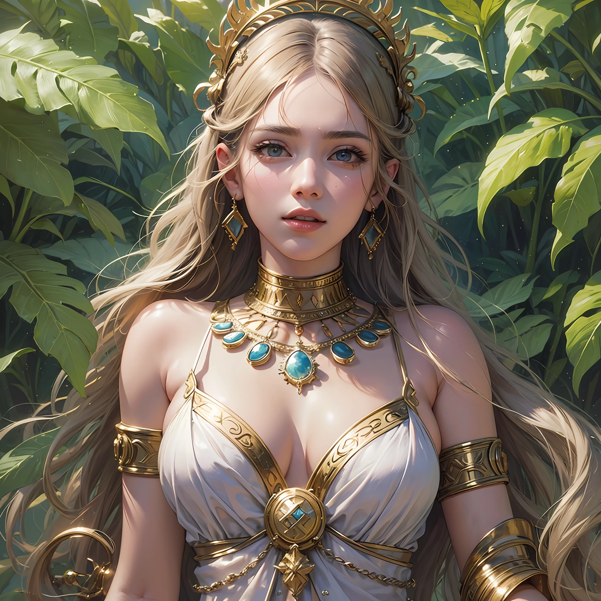 (masterpiece), (best quality), photorealism, realistic, ultra detailed, perfect face, perfect body, 1girl, beautiful girl, Greek goddess, Greek clothes,peplos, stand, sexy