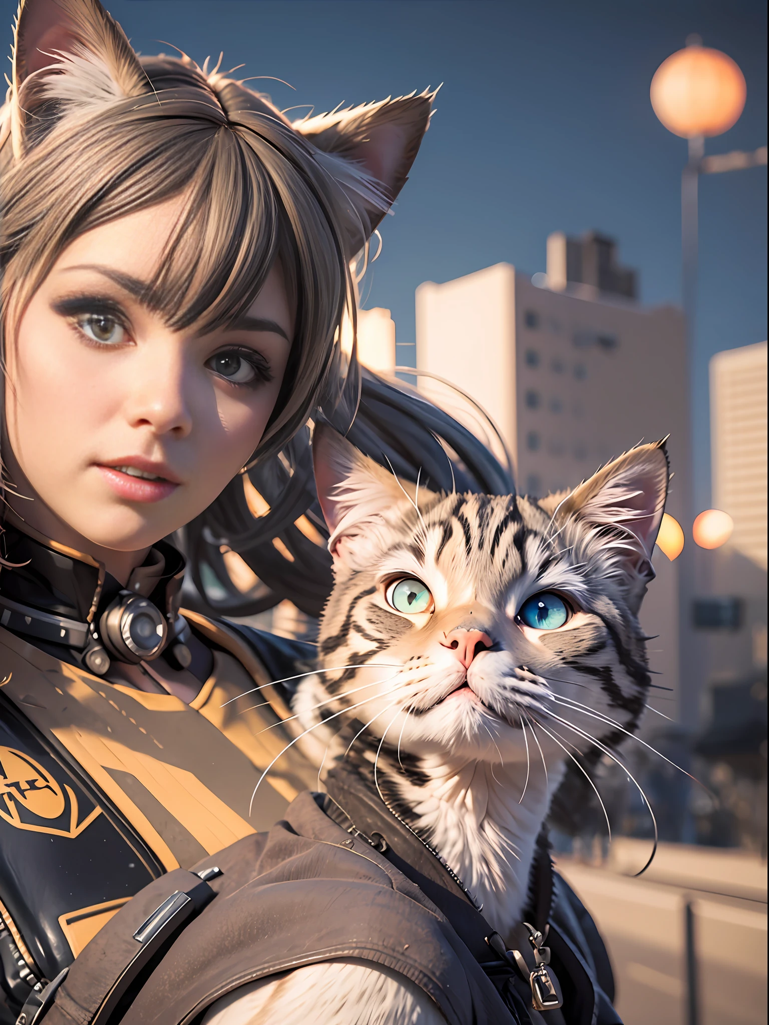 a cat atompunk retrofuture 50s  very realistic, in the wild, micro details, hyper realistic, hyper detailed, insane details, SIGMA 85 mm F/1.4. cinematic lighting, dramatic lighting, cinematic, realistic, High Contrast, highly detailed, unreal engine, UHD, 32k photorealistic ,HDR , High octane render –v 5 --auto --s2
