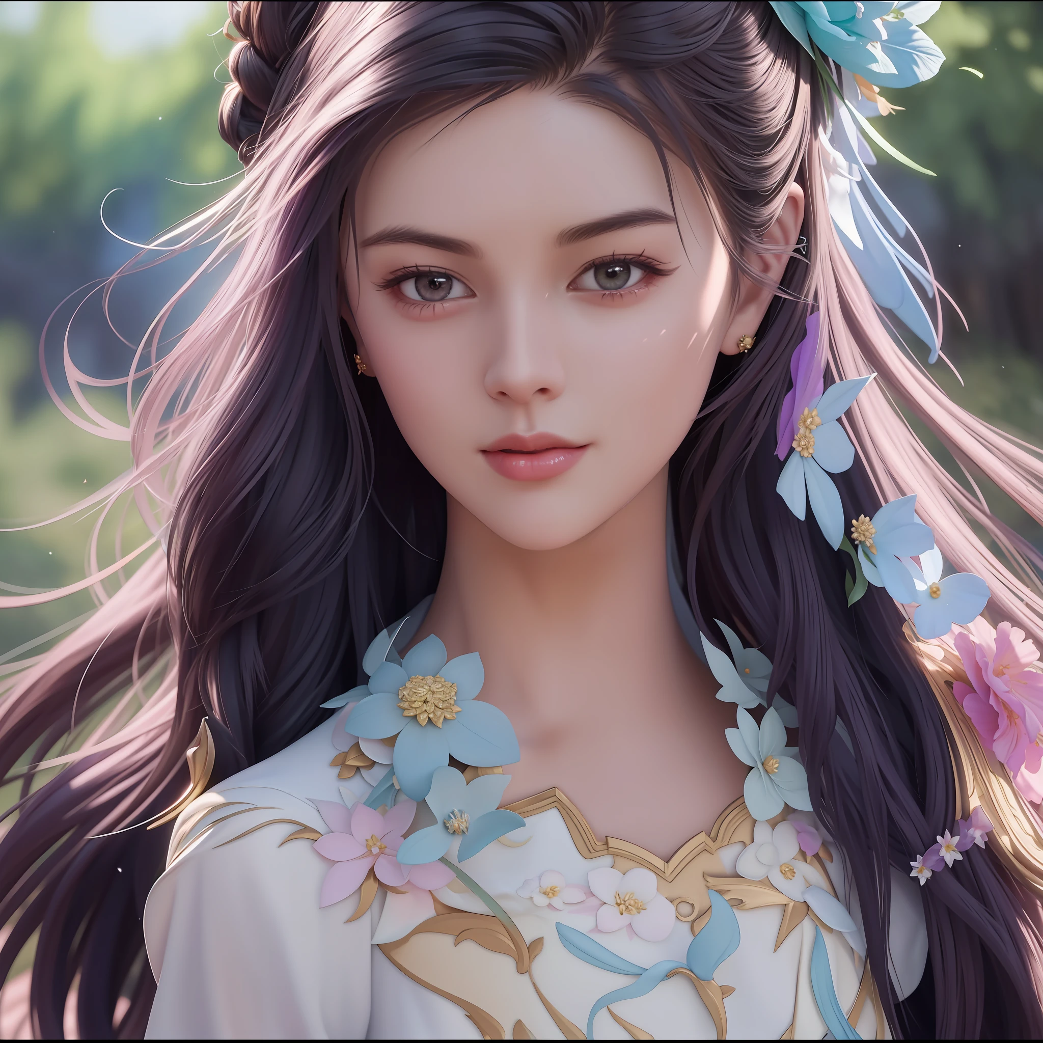 Close-up of a long-haired woman wearing a flower crown, beautiful character painting, Guvez style artwork, Ross Tran 8 K, beautiful digital artwork, beautiful fantasy art portrait, fantasy art style, digital fantasy art), 8K high quality detail art, realistic digital art 4K, realistic digital art 4 K, beautiful fantasy portrait, import dnnlib
import dnnlib.tflib as tflib
import numpy as np
with dnnlib.util.open_url('https://nvlabs-fi-cdn.nvidia.com/stylegan2-ada/pretrained/ffhq.pkl') as f:
    generator_network, discriminator_network, Gs_network = pickle.load(f)