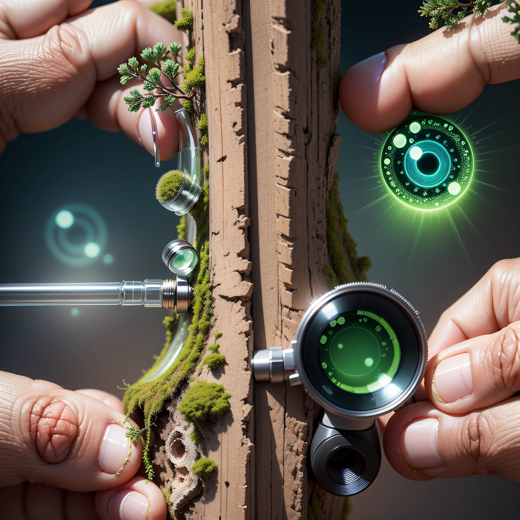 "Develop a logo with the name "CuriousForNature," which uses graphic elements related to science and nature, such as microscopes and magnifying glasses." --auto --s2