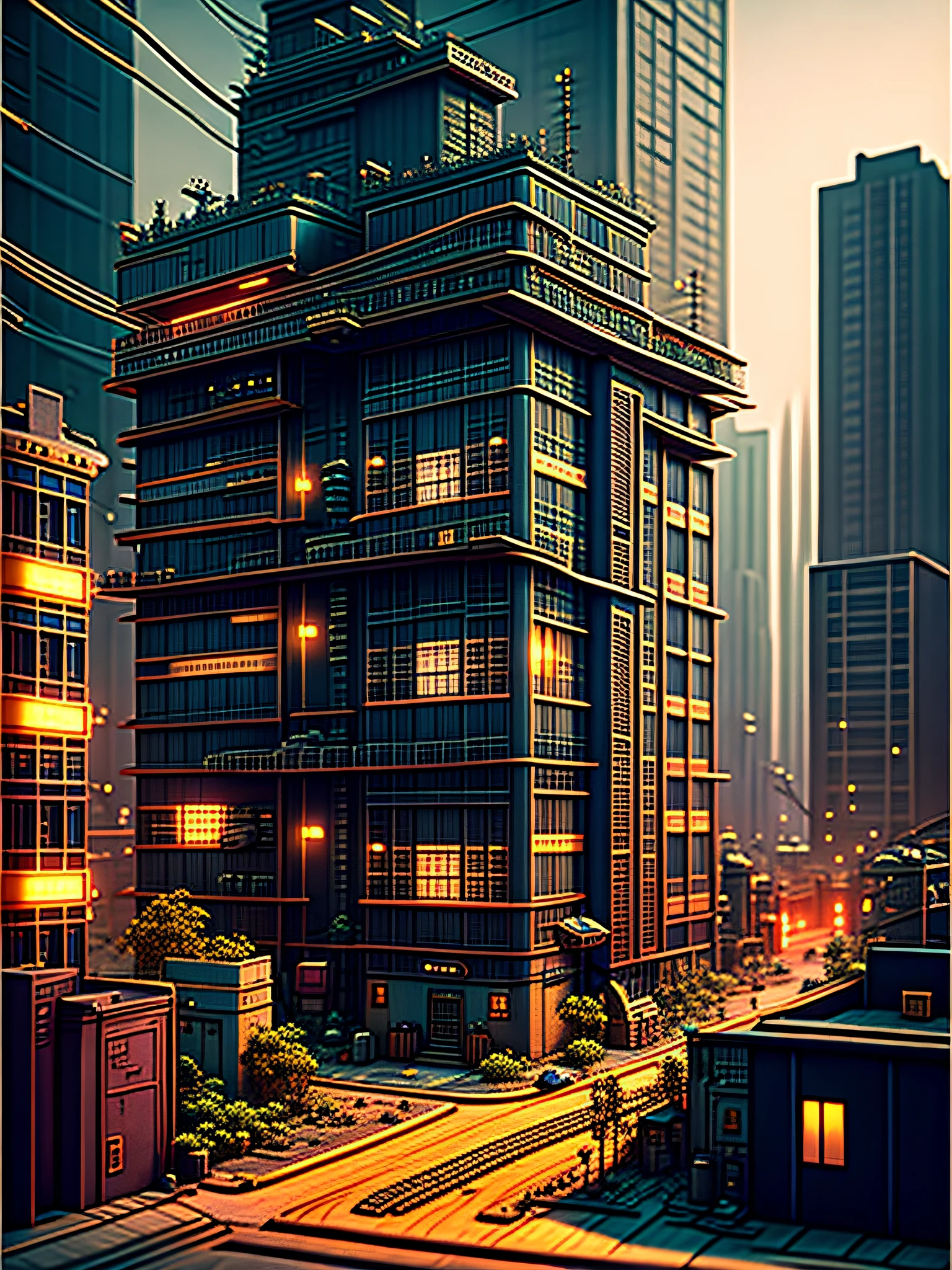 Cyberpunk city from sci-fi movie, wasteland, empty street, night, chinoiserie architecture, bridge, old shop, irregular, circuit board, wires, intricate, ultra detailed, realistic, hyper realistic, high quality, best , Super Detail, Crazy Detail, Very Detailed, Photorealistic, Epic Composition, Best Quality, 32k --v 6