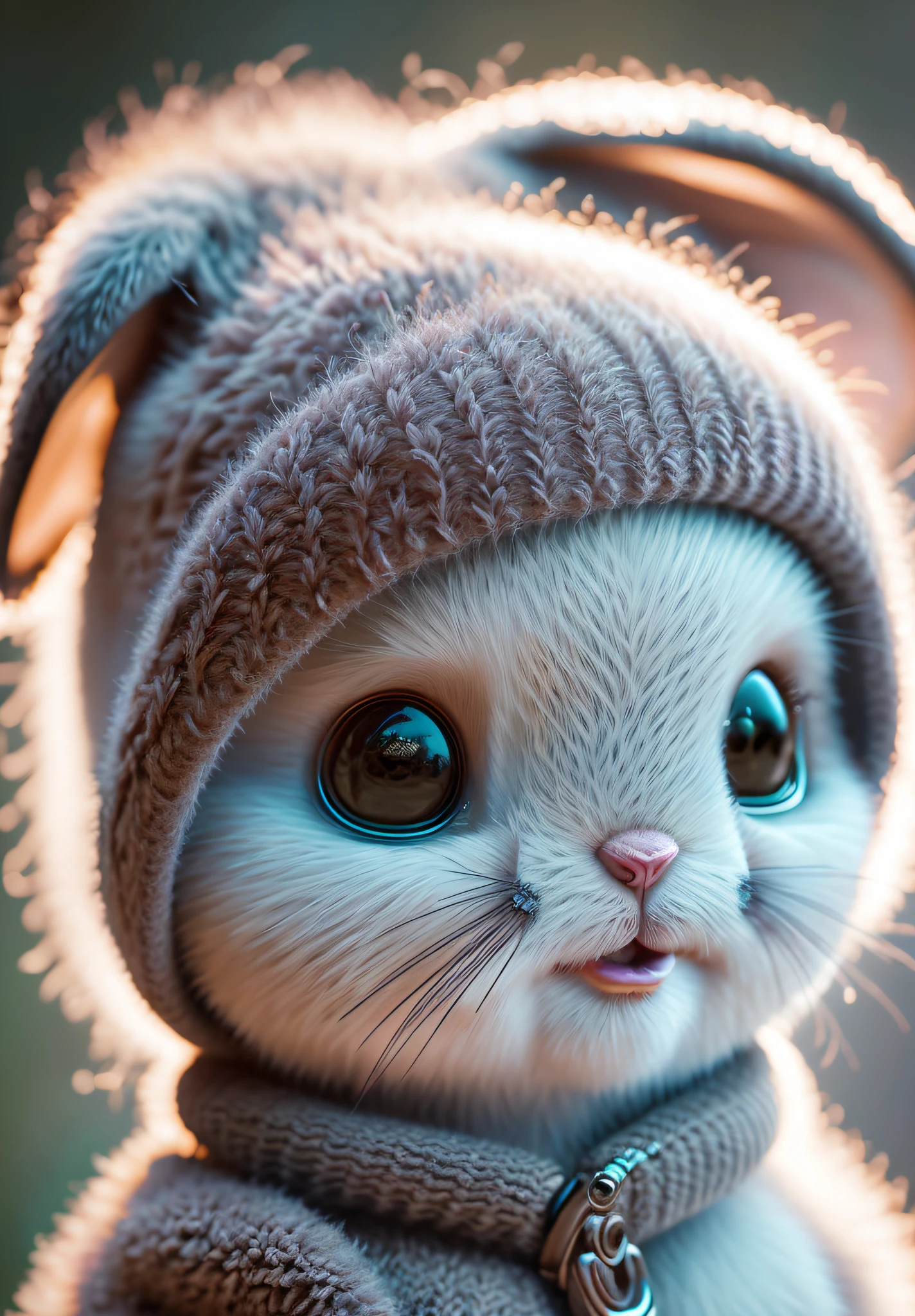 bunny, blur, bunny, flower, nature, no_humans, depth of field, to8contrast style, DARK_Glam, wearing DRK_Glam, deep shadows, (dark: 1.4), (8k, RAW photo, best quality, masterpiece: 1.2)