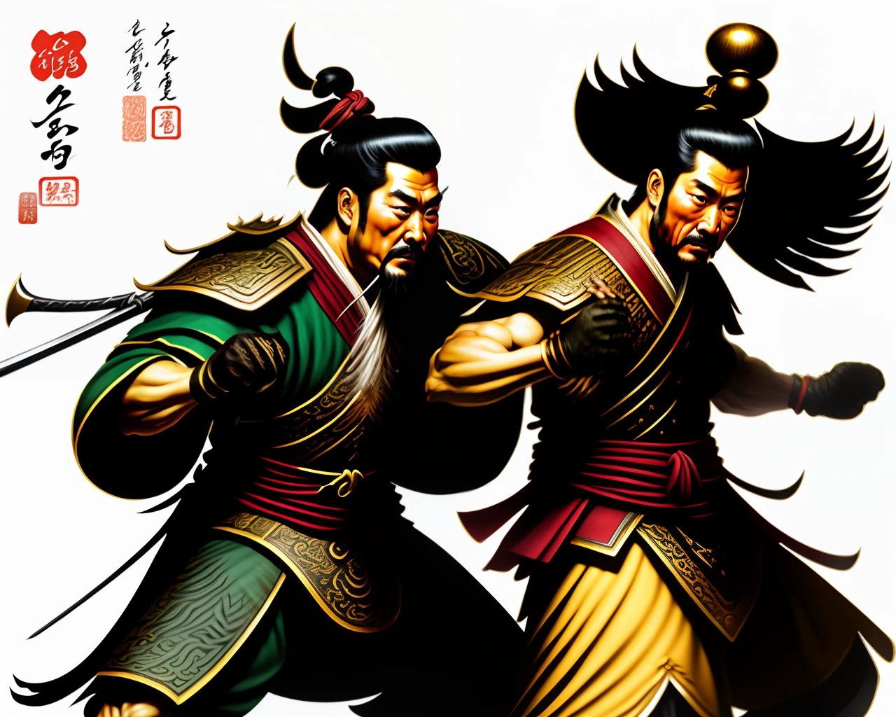 Guan Gong fights Qin Qiong