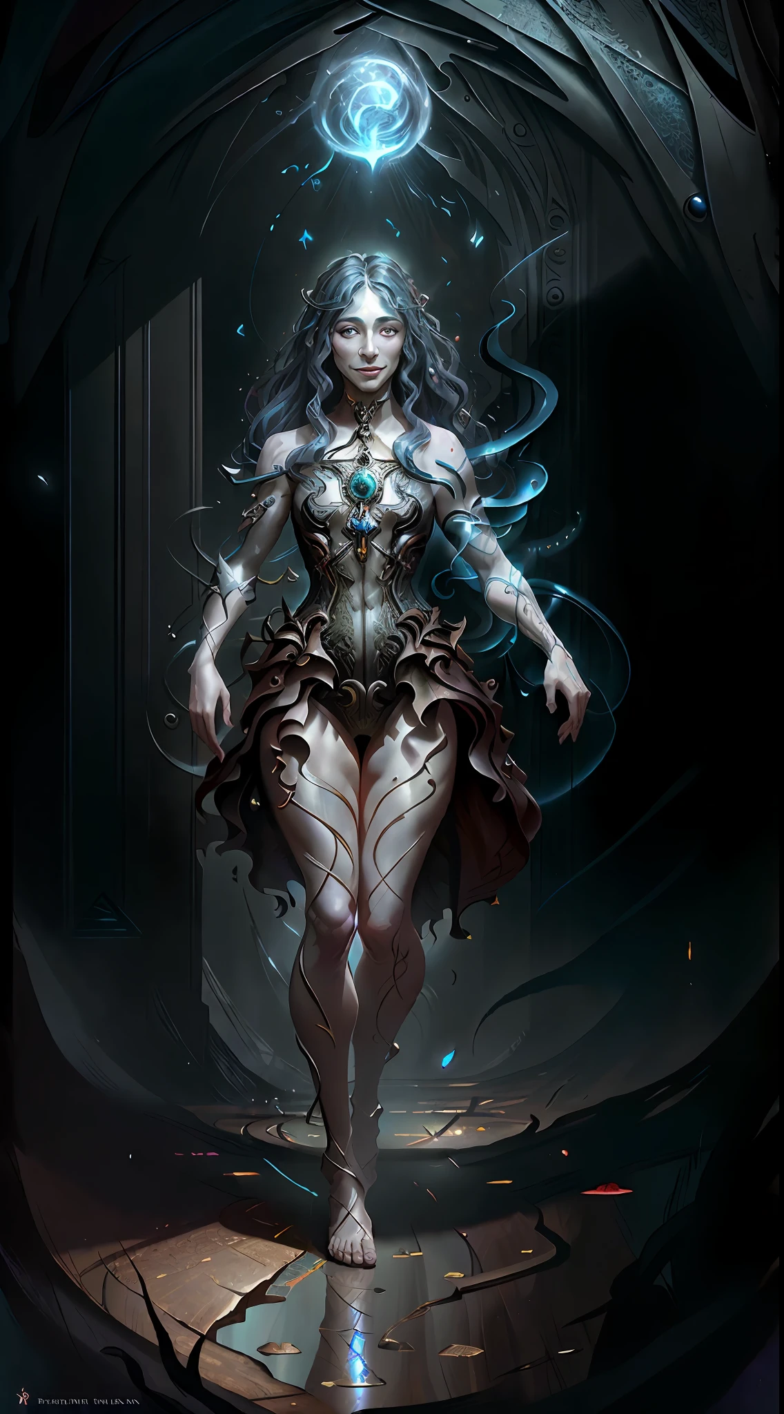 ((masterpiece, best quality, high quality)), 1boy, ((digital painting)), ((Gatekeeper of prompts)), (Gatekeeper, Key, Portal), Fantasy, Fine Art, Digital Art, (magic, mystery, ethereal), unique style, high texture, Intricate details, vivid colors, ((JRR Tolkien, Salvador Dali, Brian Froud)), absurdres, (Dynamic Pose, Vigilant Stance), Fantasy Art, Magic, Protector, Surreal, symbolic, (evil smile),