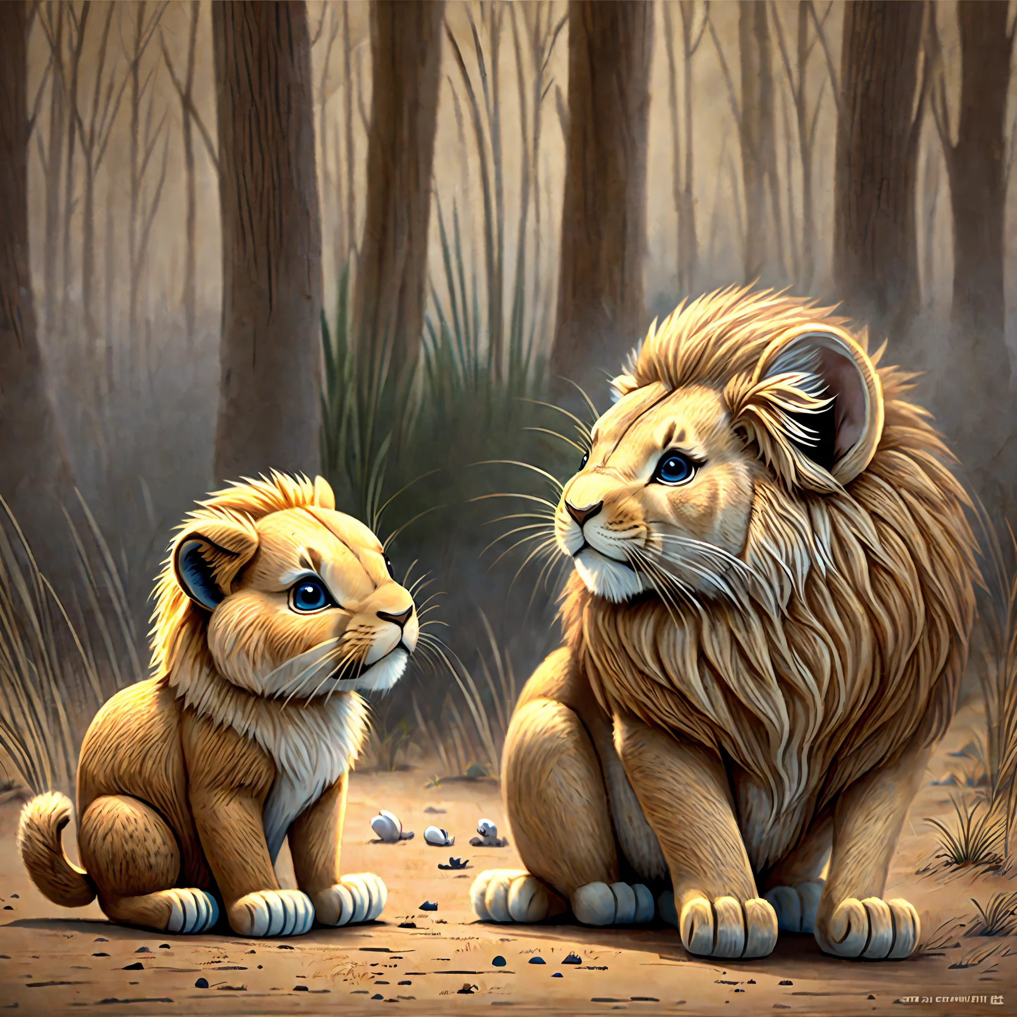 The lion growled at the little rabbit, and the little rabbit was so scared --auto --s2