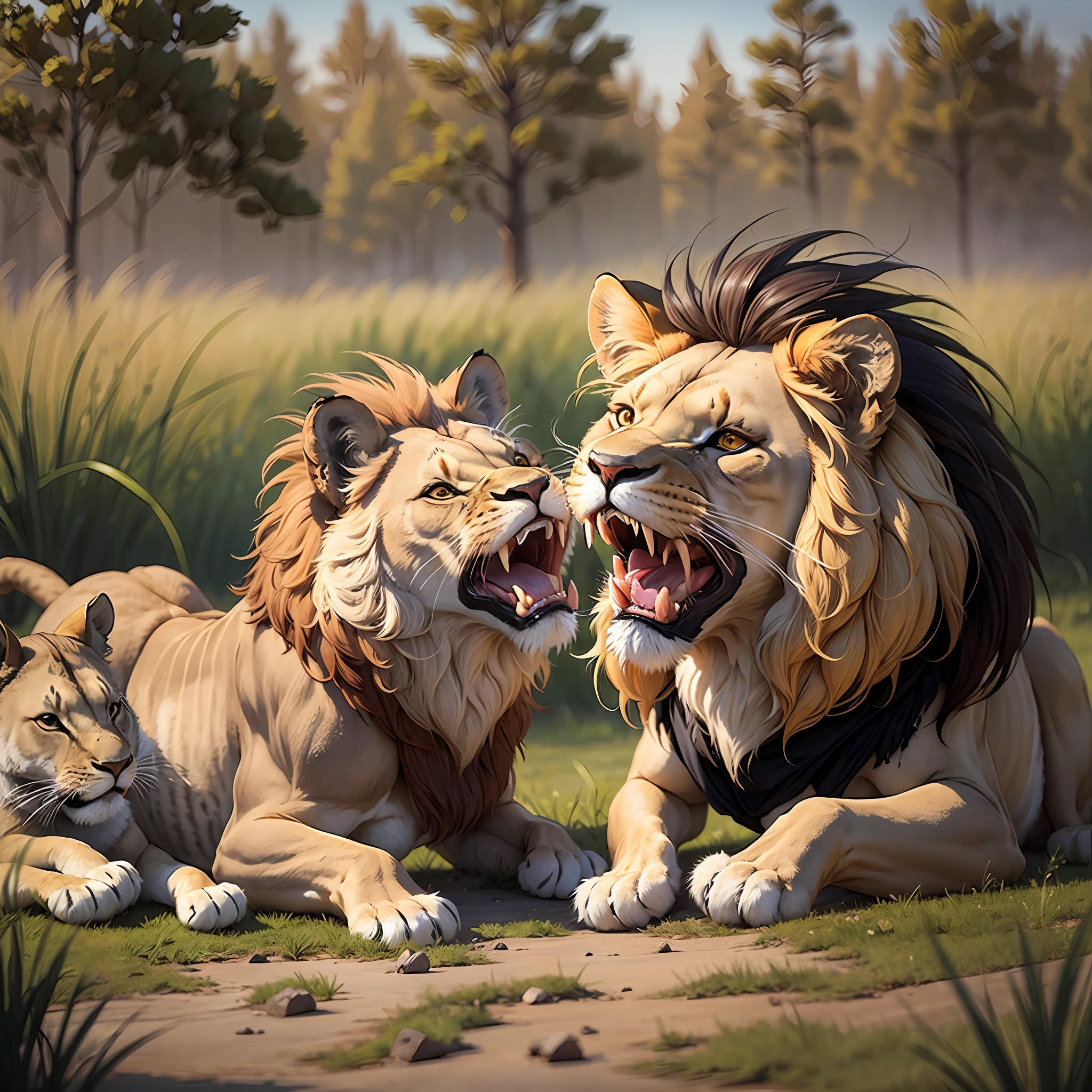 Lion is screaming at little rabbit --auto --s2