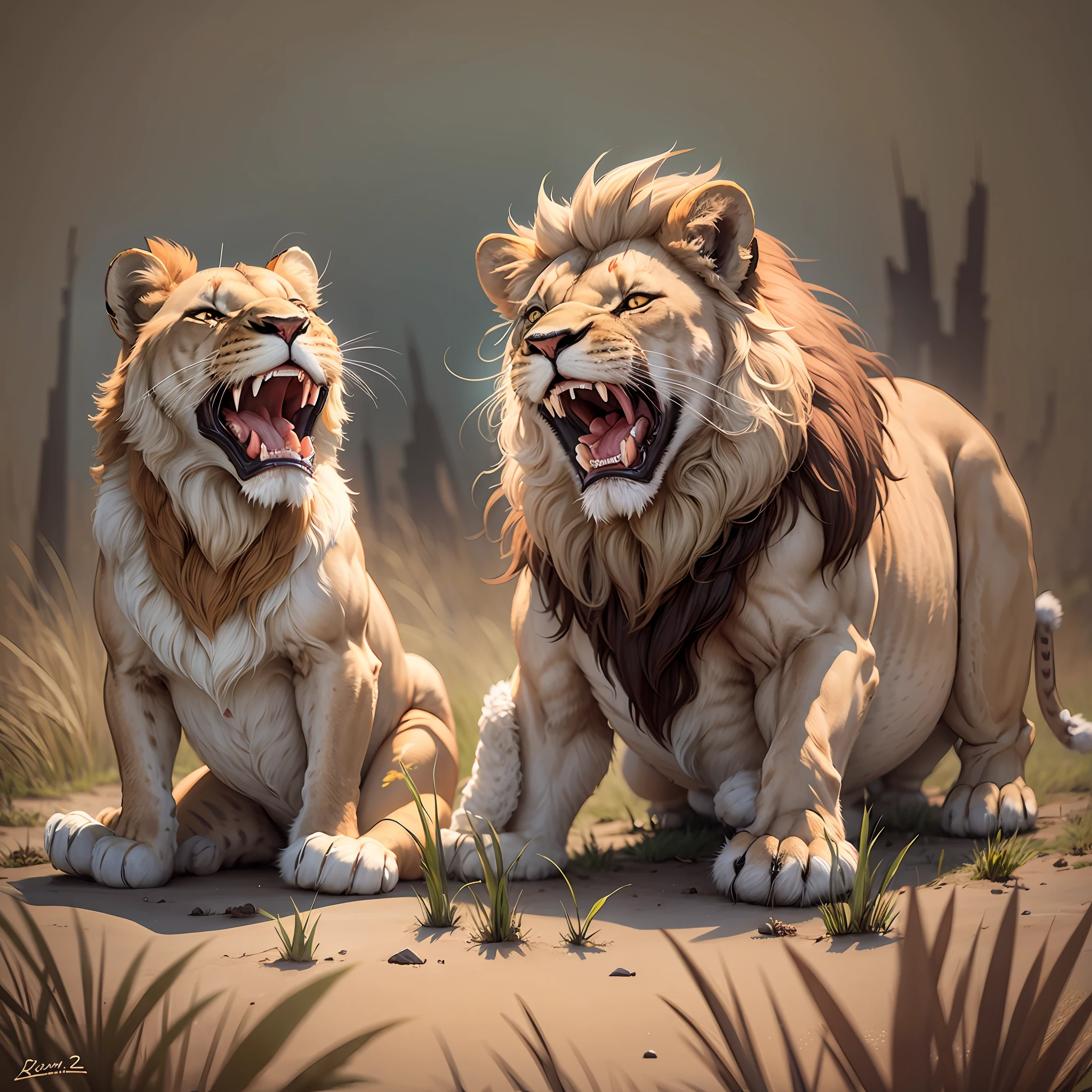 Lion is screaming at little rabbit --auto --s2