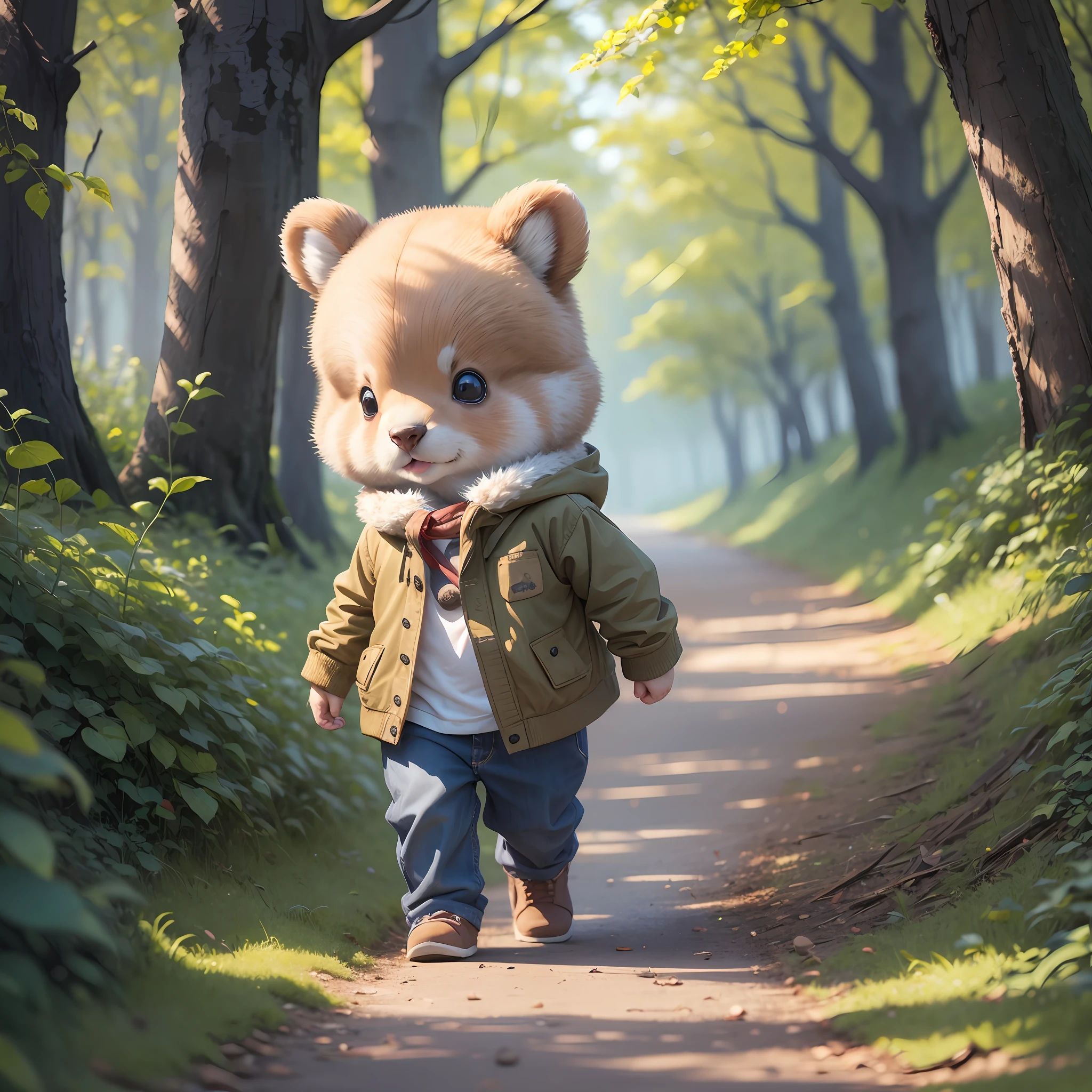 Little bear hold hand with little rabbit ran away --auto --s2
