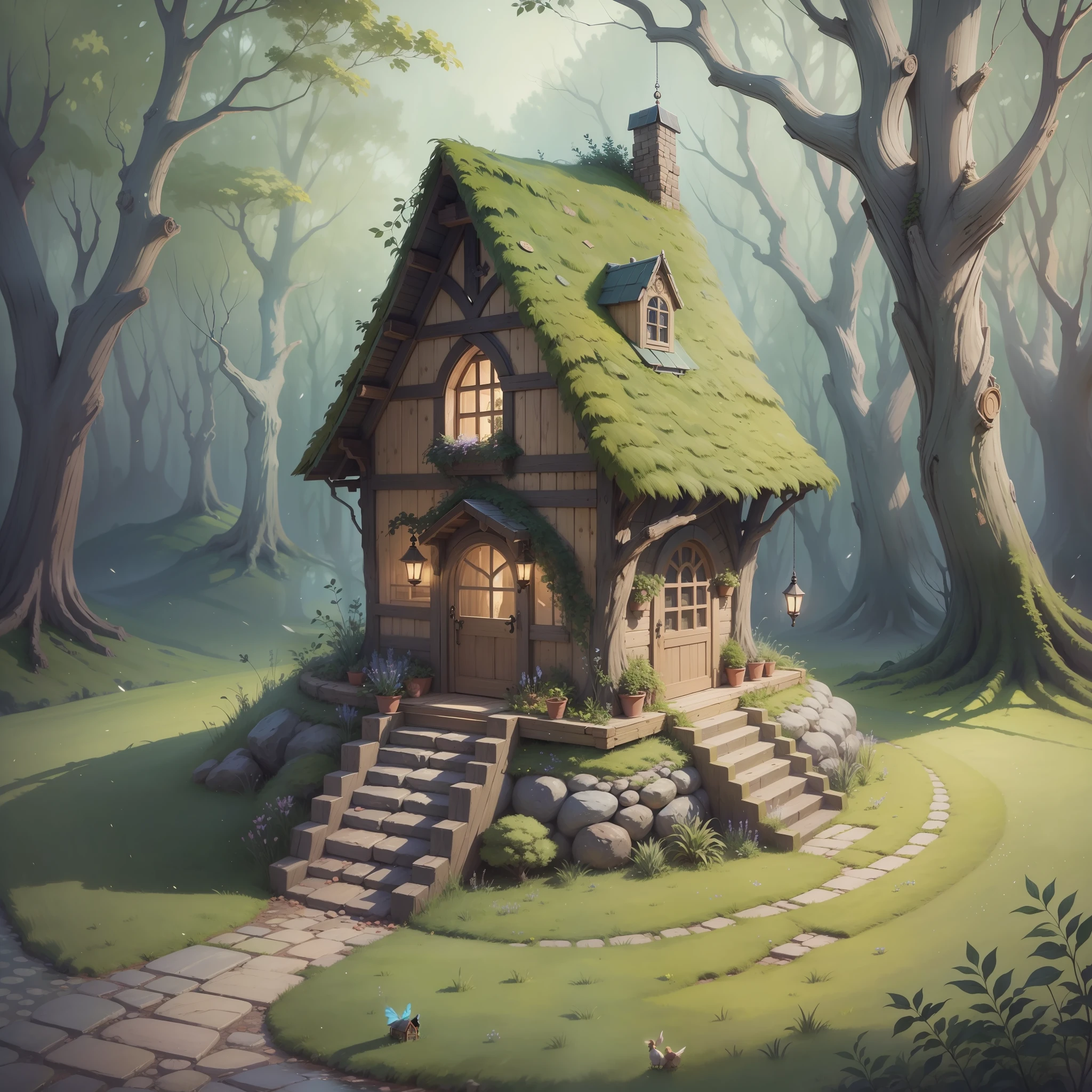 there is a book with a fairy house inside of it, a storybook illustration by Marie Bashkirtseff, pixabay contest winner, magical realism, storybook fantasy, fantasy book illustration, magic book, storybook art, story book, fantasy fairytale story, fantasy book, beautiful adult book fairy, very magical and dreamy, storybook style, storybook illustation