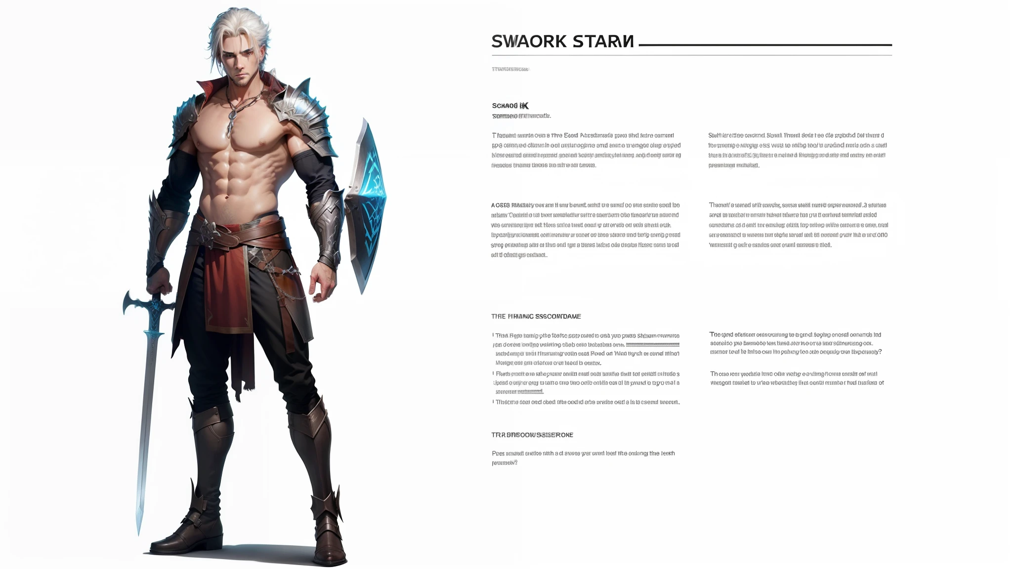 Transform this human, male character into 4k and insert into his sword and shield, magic runes. ON his back, he will carry a broad, heavy sword. Keep the image backgroundless --auto --s2