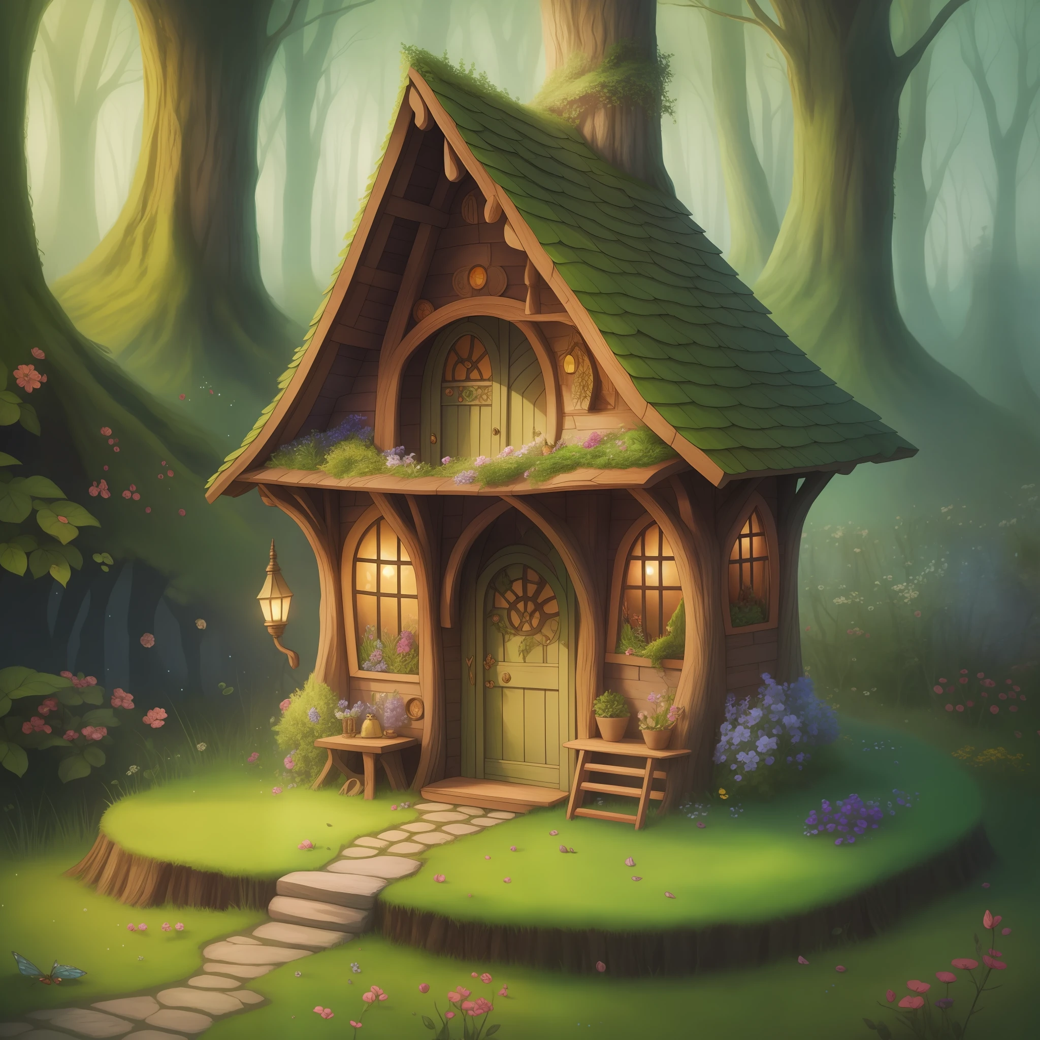 there is a book with a fairy house inside of it, storybook fantasy, magic book, fantasy book illustration, storybook art, story book, fantasy fairytale story, fantasy book, beautiful adult book fairy, very magical and dreamy, storybook style, storybook illustation, storybook realism, a storybook illustration, romantic storybook fantasy, storybook