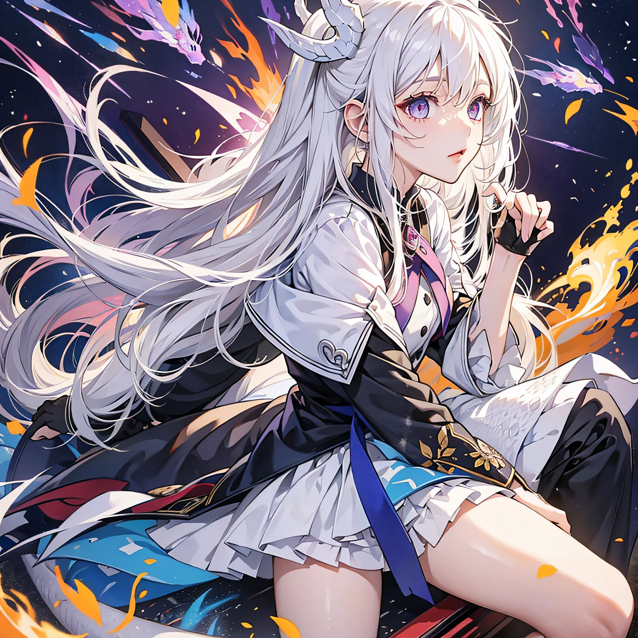 White-haired loli dragon girl --auto --s2