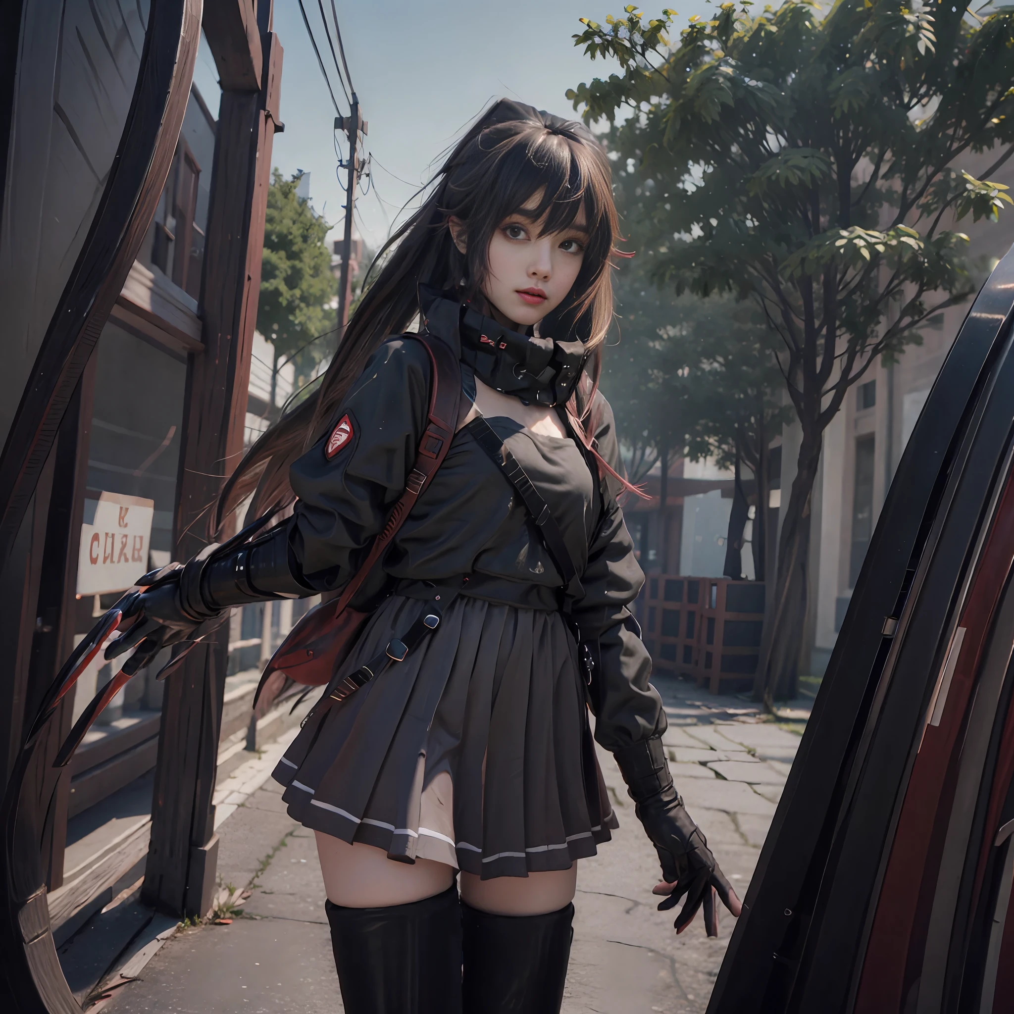 Film texture, (masterpiece, best quality, official art, extremely detailed CG Unity 8k wallpaper: 1.8), miniskirt