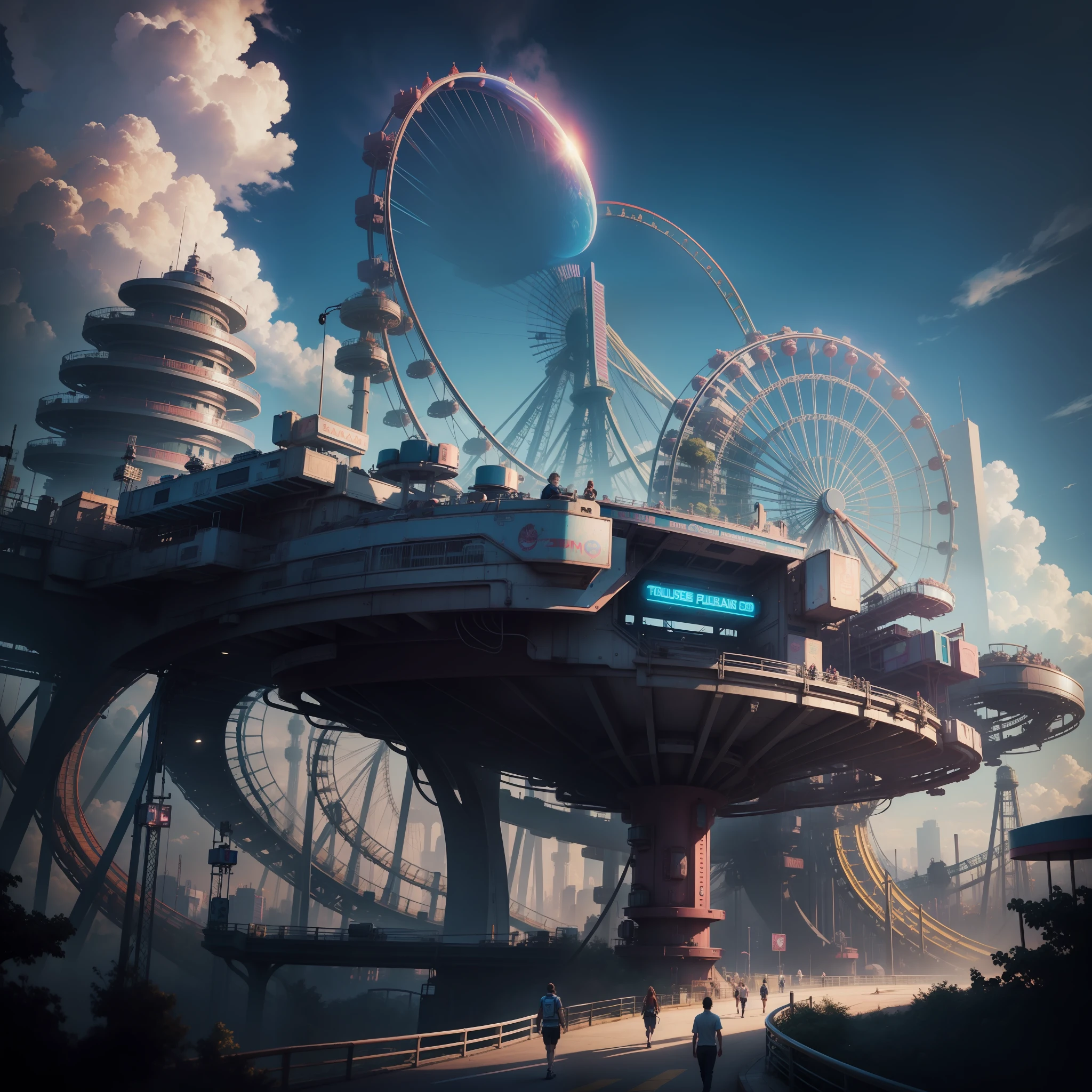 Amusement Park Future World Roller Coaster Top Quality Masterpiece Cyberpunk