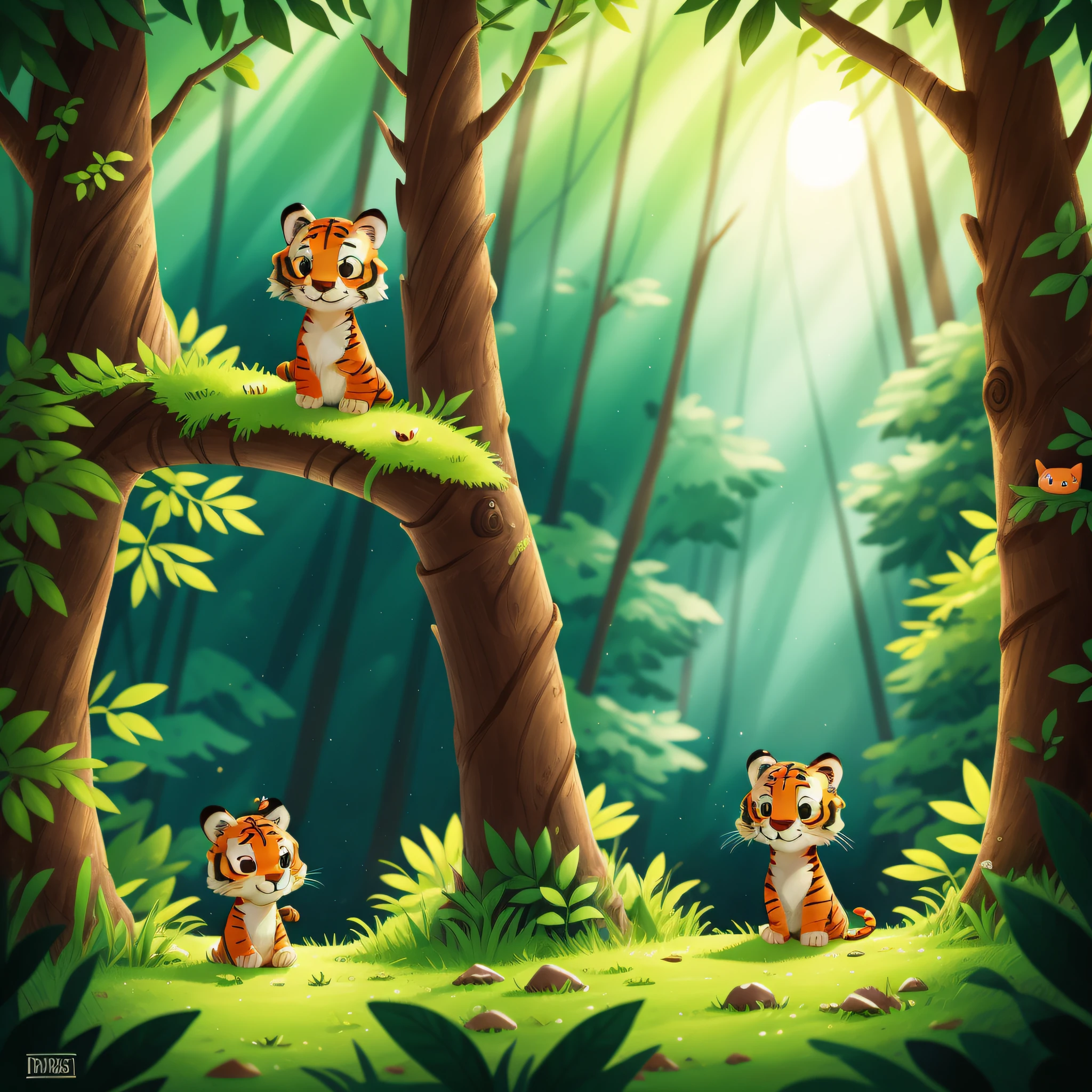little lonely tiger in the forest