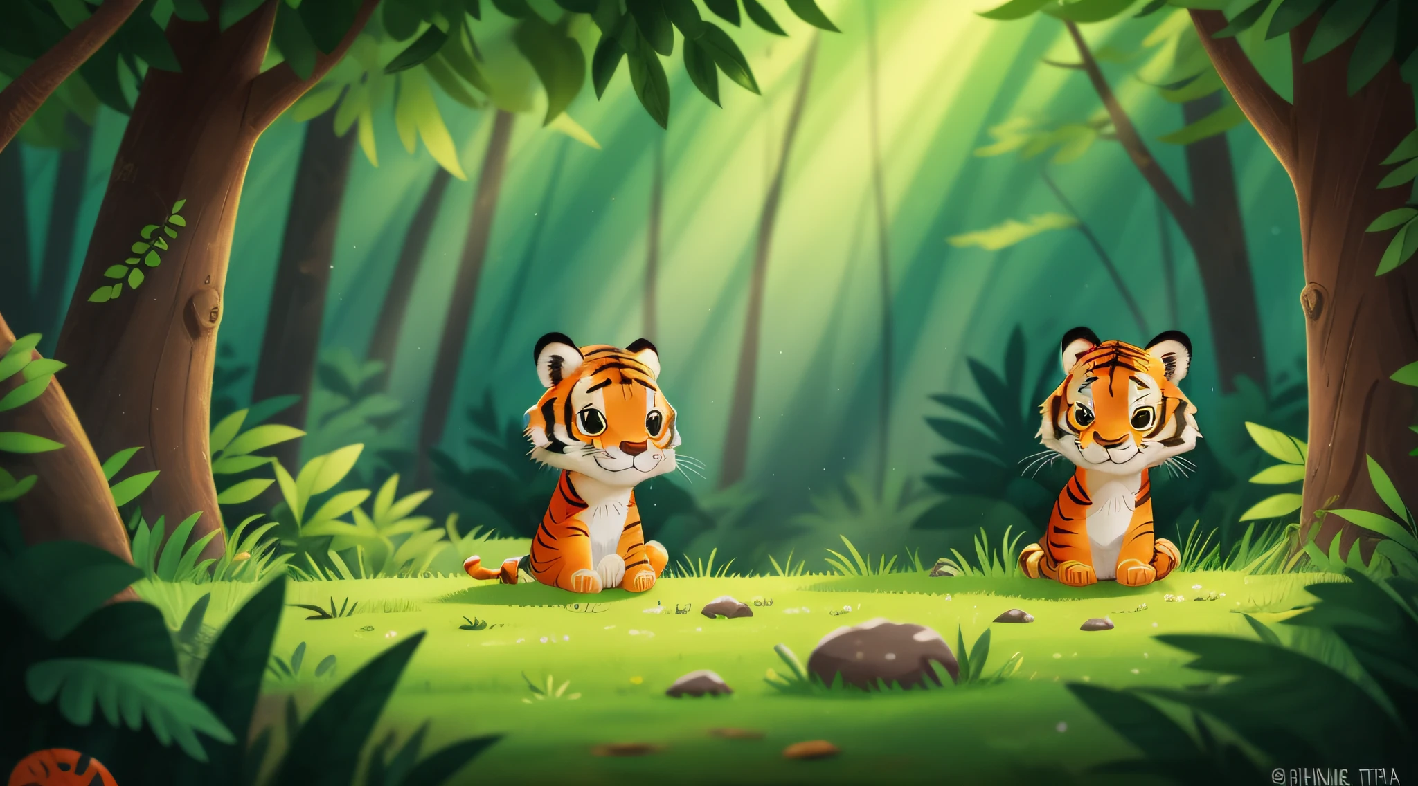 little lonely tiger in the forest