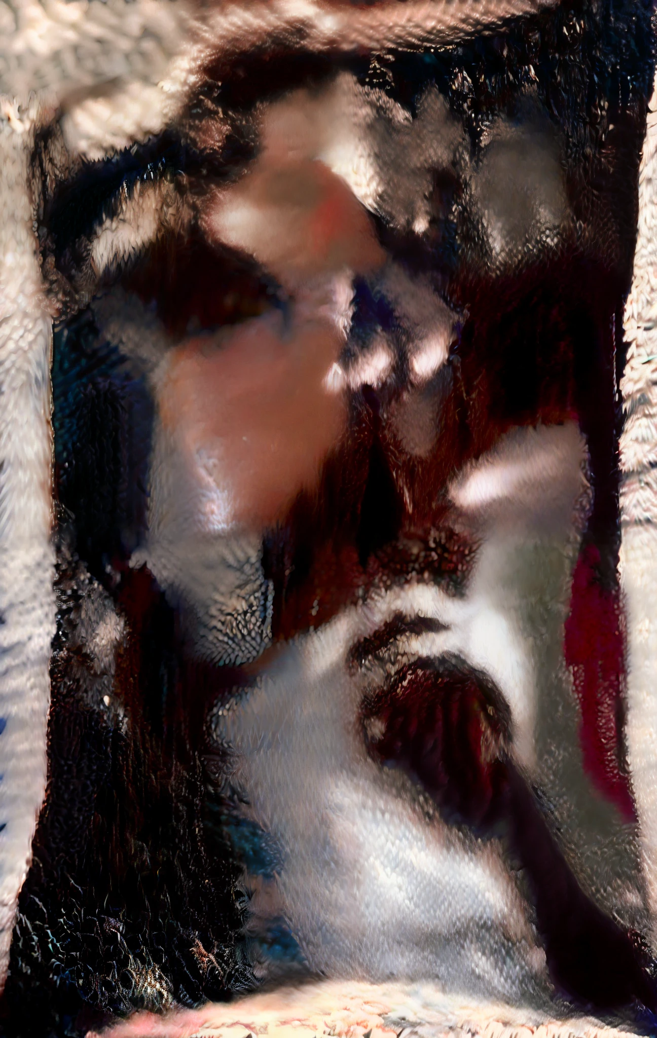 The fabric on the body blurs, revealing its graceful body