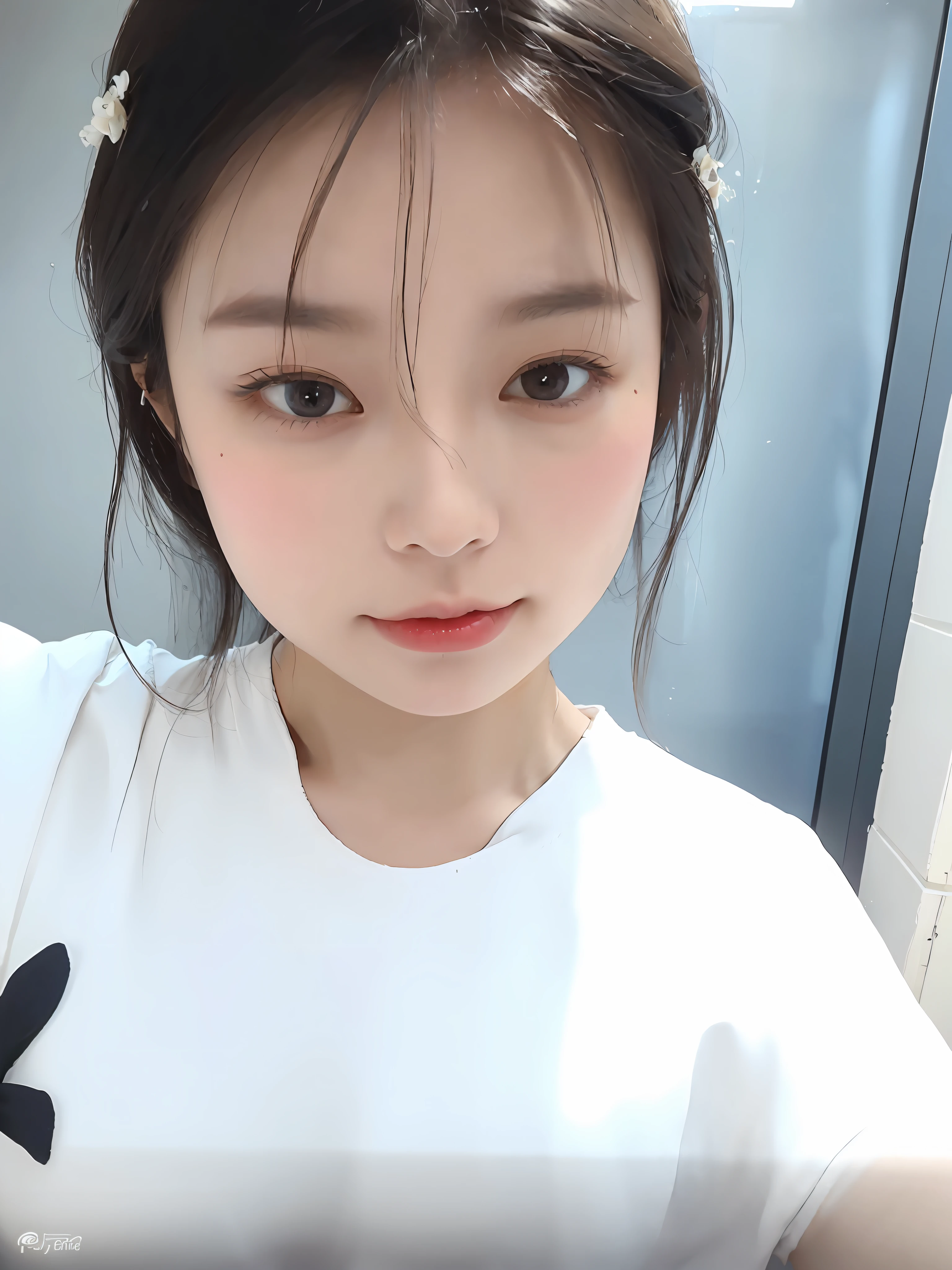 ((Best Quality, 8K, Masterpiece: 1.3)), (Flower Cap: 1.3), Focus: 1.2, Perfect Body Beauty: 1.4, Buttocks: 1.2, (Layered Haircut: 1.2)), (Dark Street: 1.3), Highly Detailed Face and Skin Texture, Full Body, Delicate Eyes, Double Eyelids, Whitened Skin, Long Hair, (Round Face: 1.5), (Loose Crop Top, Shorts: 1.6)