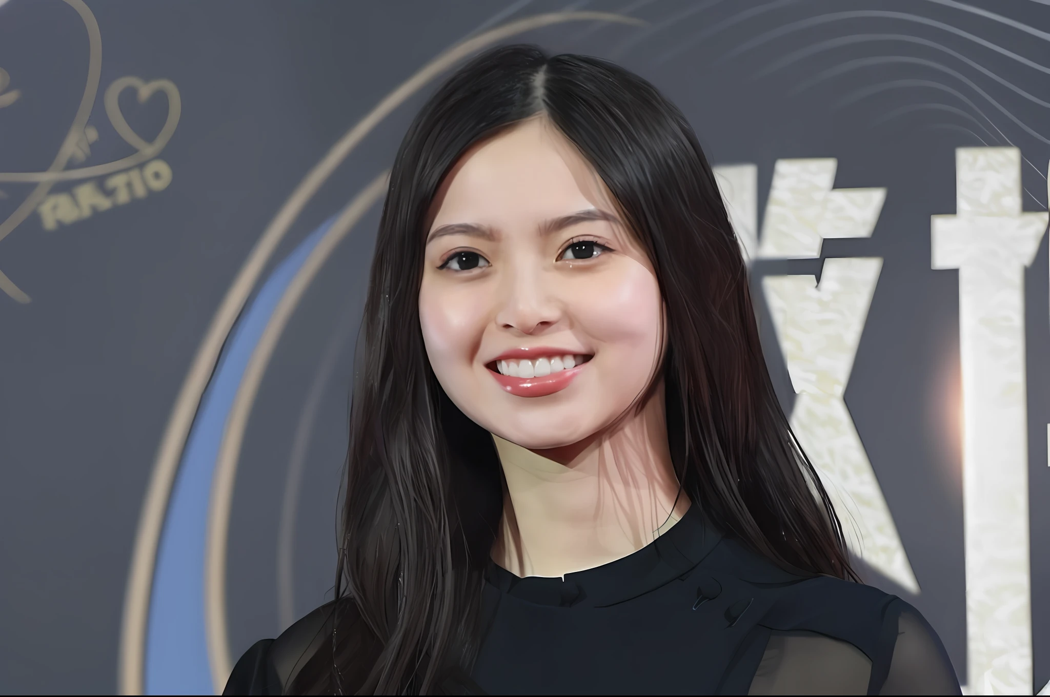 a close up of a woman in a black dress smiling, lee ji - eun, lee ji-eun, jisoo of blackpink, female actress from korea, jisoo from blackpink, heonhwa choe, park ji-min, hwang se - on, jossi of blackpink, gongbi, shin min jeong, portrait of jossi of blackpink, portrait jisoo blackpink