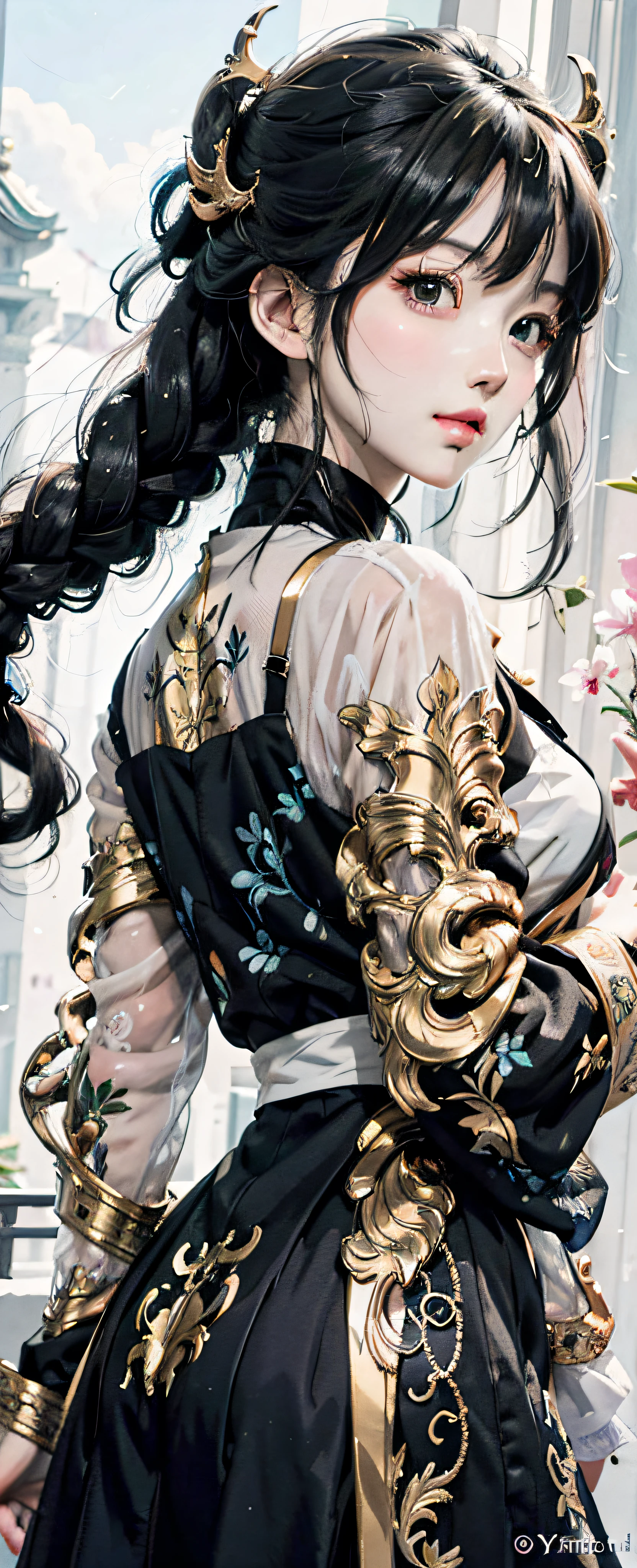 Long hair anime girl, detailed digital anime art, detailed anime artwork, detailed anime art, beautiful artwork illustration, overly detailed art, by Yang J, detailed manga style, overly detailed art, dragon girl, 8k high quality detail art, by Shi Tao, clean detailed anime art, beautiful digital artwork, 4k detailed art