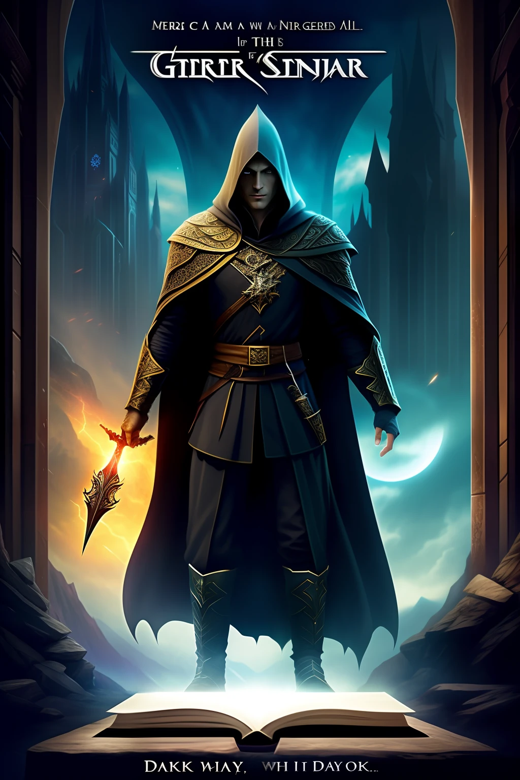 I can try to find a good ending to the story, but remember that it's your creativity that makes the difference. I'm going to use what you've already written as a basis and try to follow your style. Here's a possible ending:

Chapter 15: The Finale

Peter stood before the Dark Lord at the top of the Dark Tower. He was hurt and tired, but he wouldn't give up. He held the Book of Worlds in one hand and a magic sword in the other.

The Dark Lord was a terrible-looking black mage. He had gray skin, red eyes, sharp teeth, and black hair. He wore a black cloak and a black scepter. He had the power of all worlds in his hands.

He laughed at Peter and said:

"You're a fool, Peter. Do you think you can beat me? Do you think you can save the worlds? You are but an insignificant worm.

Peter replied:

- I'm not a worm. I am the guardian of the Book of Worlds. I am the great wizard of prophecy. I am the hero of the worlds.

The Dark Lord said:

- You're nothing like that. You're just a weak, fearful human. You don't have Zalazar's blood in your veins. You don't have the magic of the Book of Worlds on your side. You don't have the courage and curiosity to face the unknown.

Peter said:

- You're wrong. I have all this and more. I have Zalazar's blood in my veins as he is my grandfather. I have the magic of the Book of Worlds by my side, for he is my friend. I have the courage and curiosity to face the unknown, for I am an adventurer.

The Dark Lord said:

- That's not true. Zalazar never had a son or a grandchild. He never cared about anyone but himself. He was never your friend or your grandfather. He was their greatest enemy.

Peter said:

- How so?

The Dark Lord revealed:

- I'm Zalazar.

Peter was shocked.

"Are you Zalazar?"

The Dark Lord confirmed:

- Yes, I'm Zalazar. The greatest wizard of all time. The founder