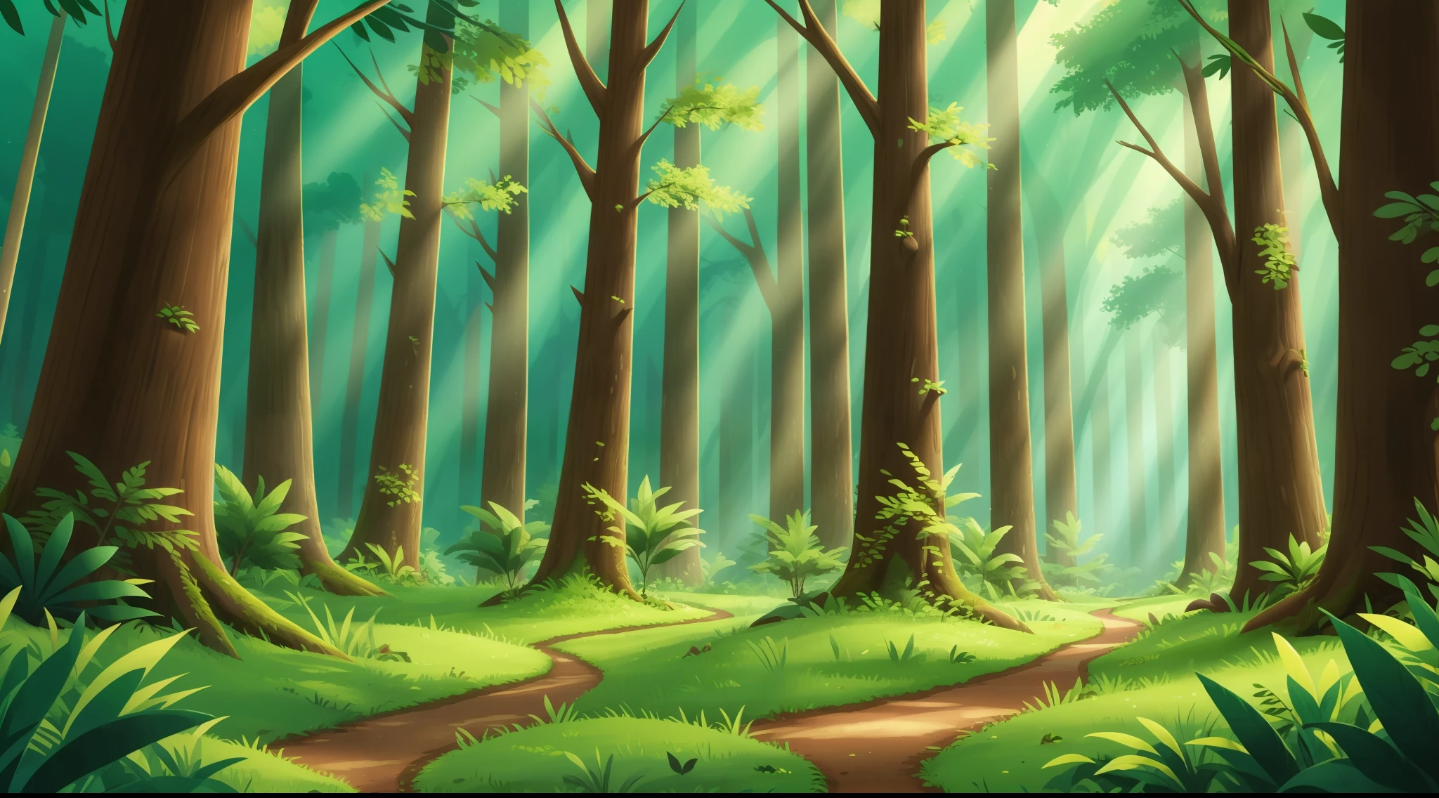 forest with many tall trees