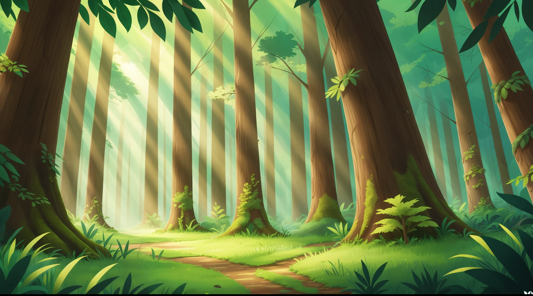 forest with many tall trees