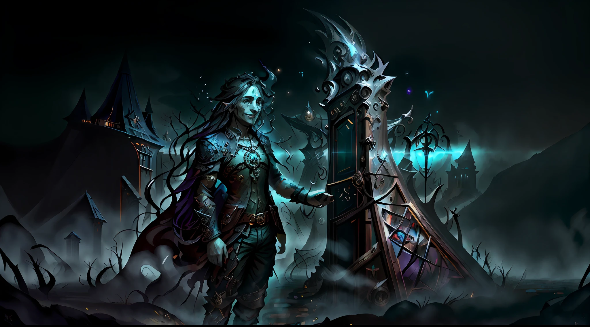 (((masterpiece, best quality, high quality))), 1boy, ((digital painting)), ((Gatekeeper of prompts)), (Gatekeeper, Key, Portal), Fantasy, Fine Art, Digital Art, (magic, mystery, ethereal), unique style, high texture, Intricate details, vivid colors, ((JRR Tolkien, Salvador Dali, Brian Froud)), absurdres, (Dynamic Pose, Vigilant Stance), Gate, Fantasy Art, Magic, Protector, Surreal, symbolic, (evil smile, smile),