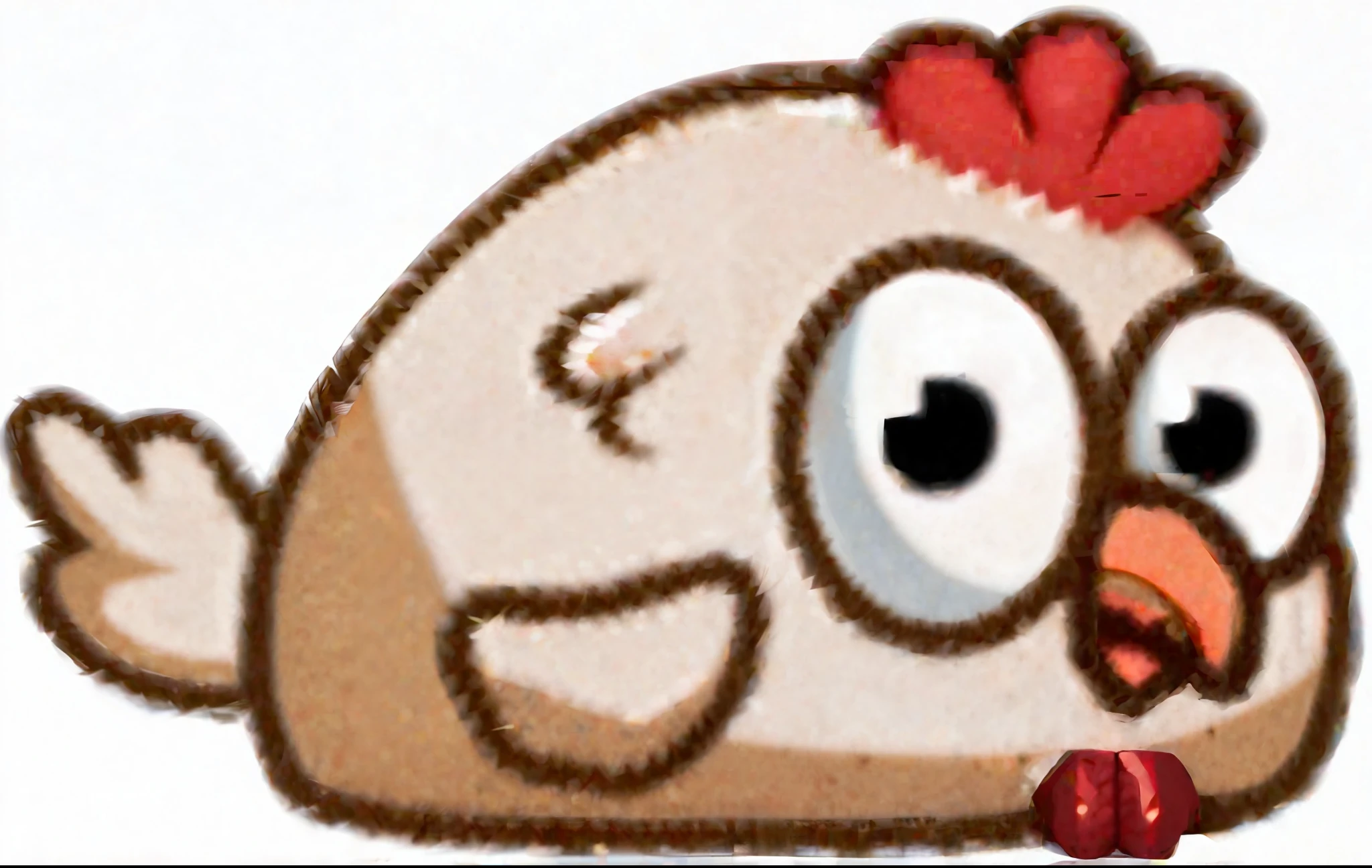 (Cartoon character anthropomorphic red bow rooster head close-up) + studio lighting + (cute arrogant expression + meaty), suitable for 3D assets such as game icons and avatars.