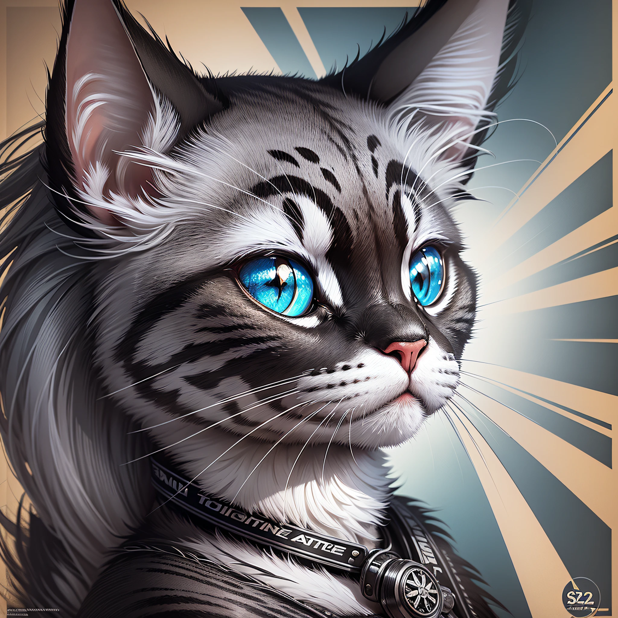 A highly detailed advertising poster, watch anime, pop art, typography, vintage paper, rule of thirds, trend in artstation, written black and Siamese white art/cat --auto --s2